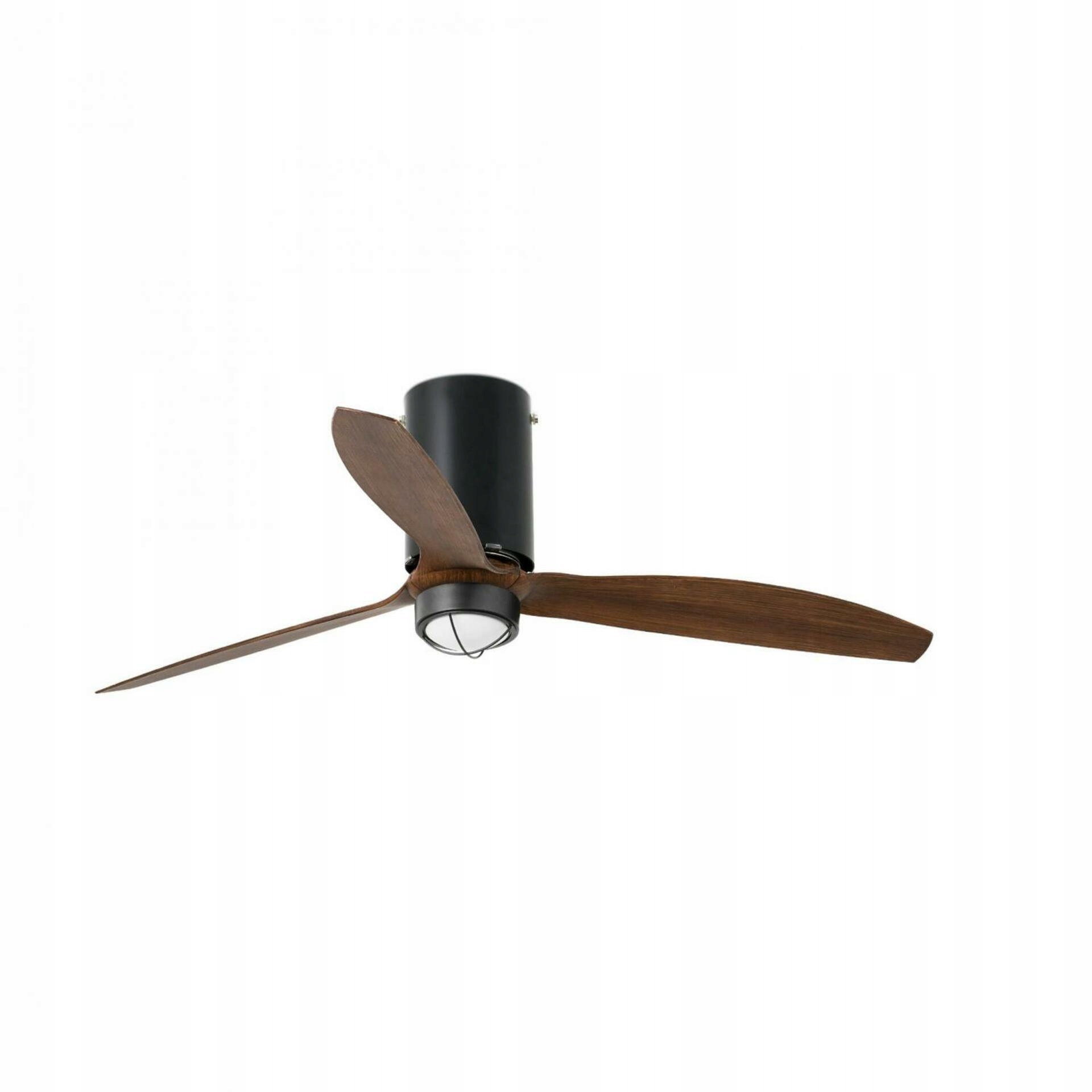 Stropný ventilátor Faro Mini Tube Fan M Led DC, čierna/drevo, Led osvetlenie