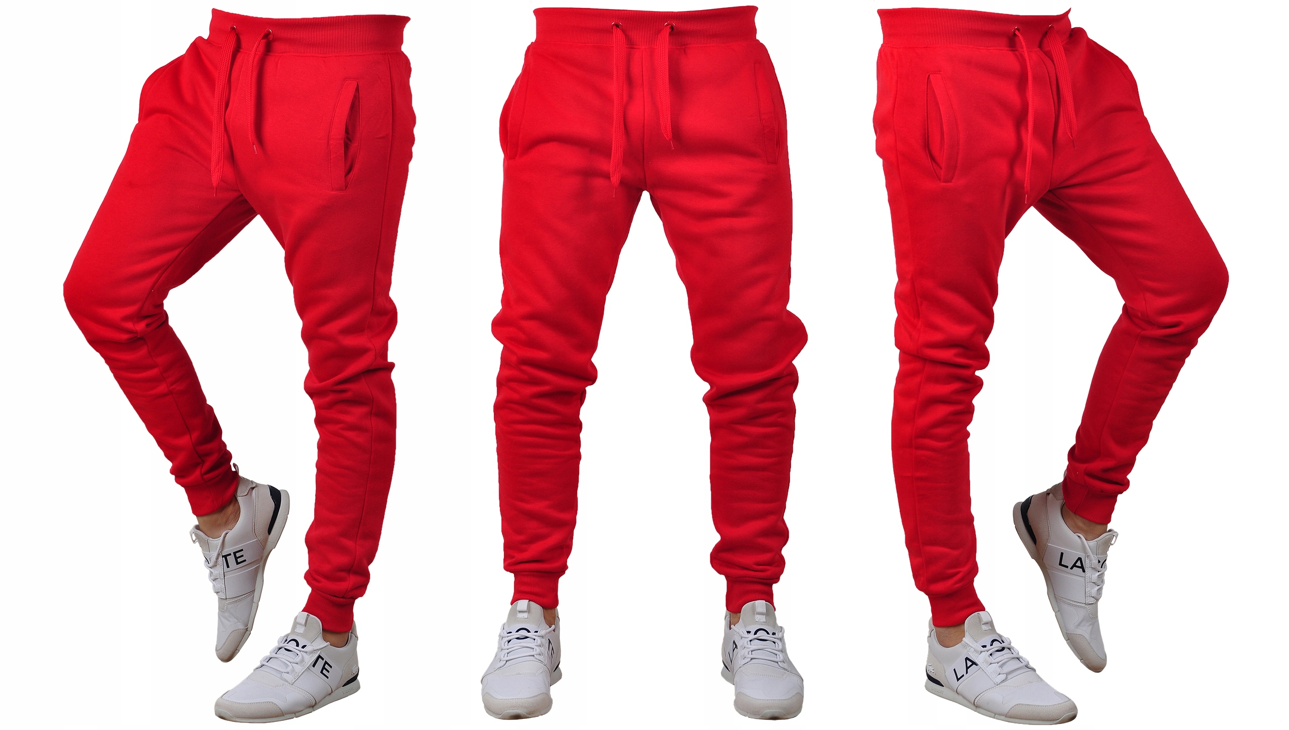 k01 r. M MĘSKIE SPODNIE DRESOWE JOGGERY GŁADKIE Długość nogawki długa