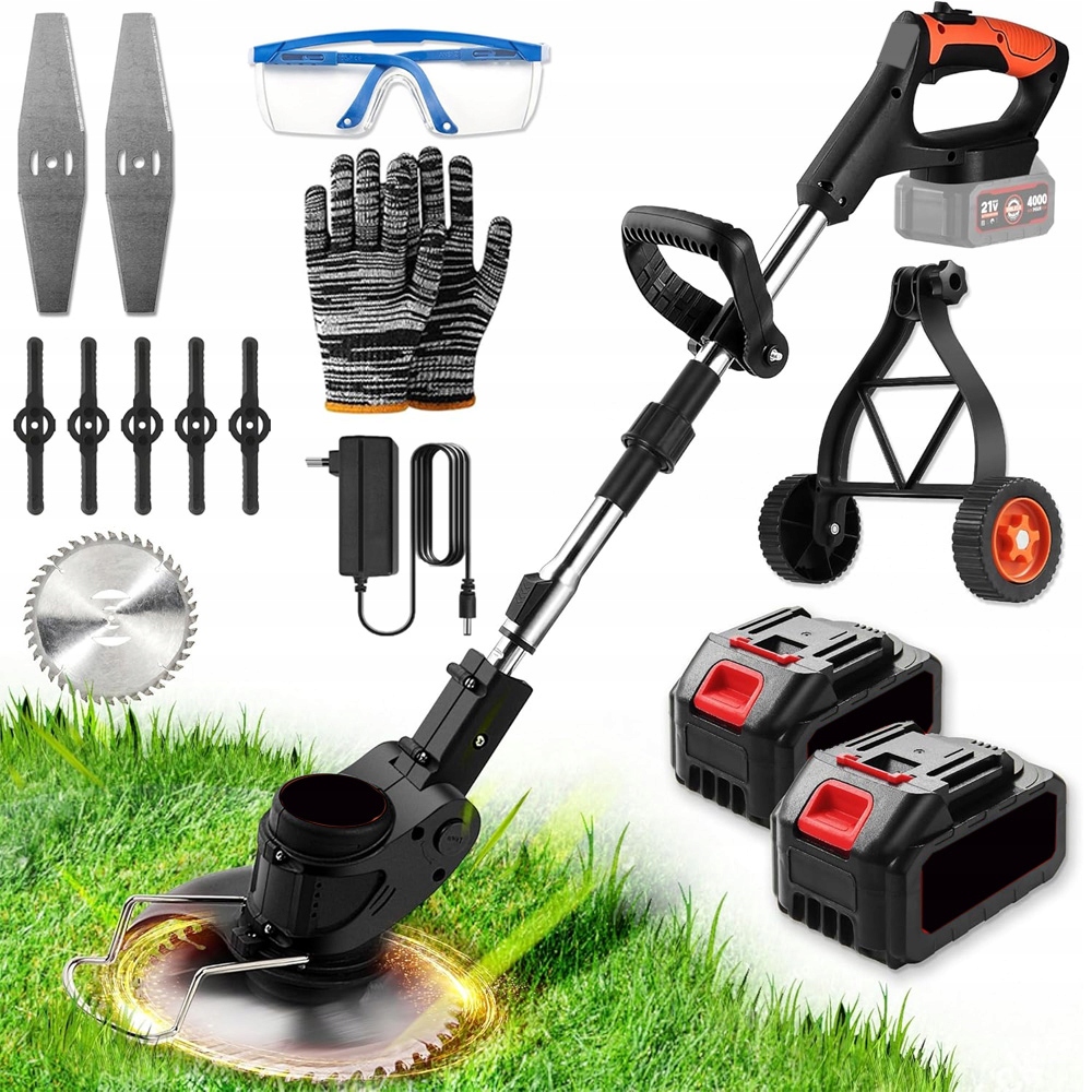 Akumulátorový Vyžínač Kosa Zahradní Křovinořez Na Trávy, Nastavitelný Úhel