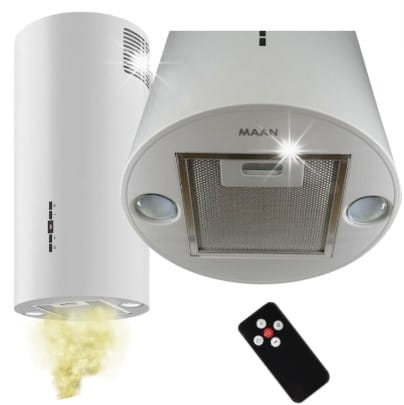 Okap kuchenny kominowy Maan Tuba Elba 2 W 731 Biały Przyścienny Pilot