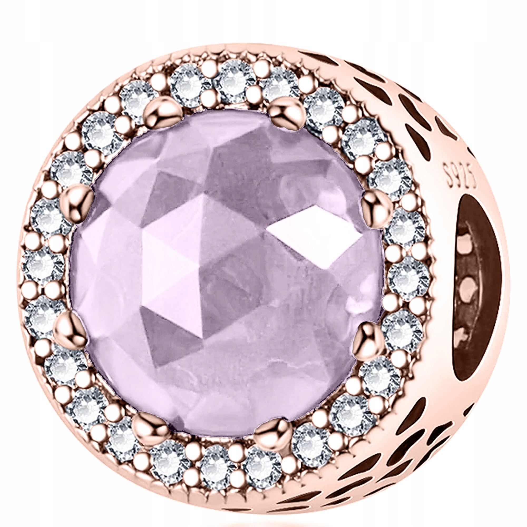 Charms Pozlacený kámen Klenot Korálek s kamenem Zirkony Stříbro 925