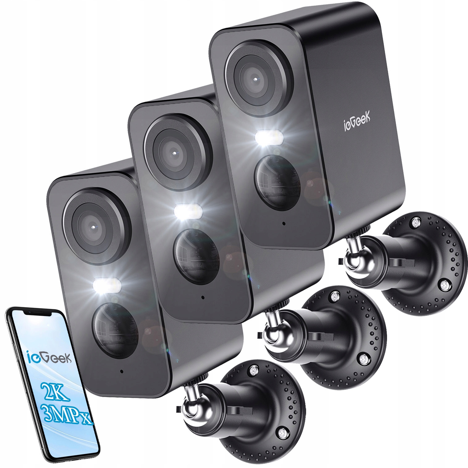 2K Kamera Na Baterie Bezdrátová Audio Ip Wifi 3MPx Oboustranné Audio X 3