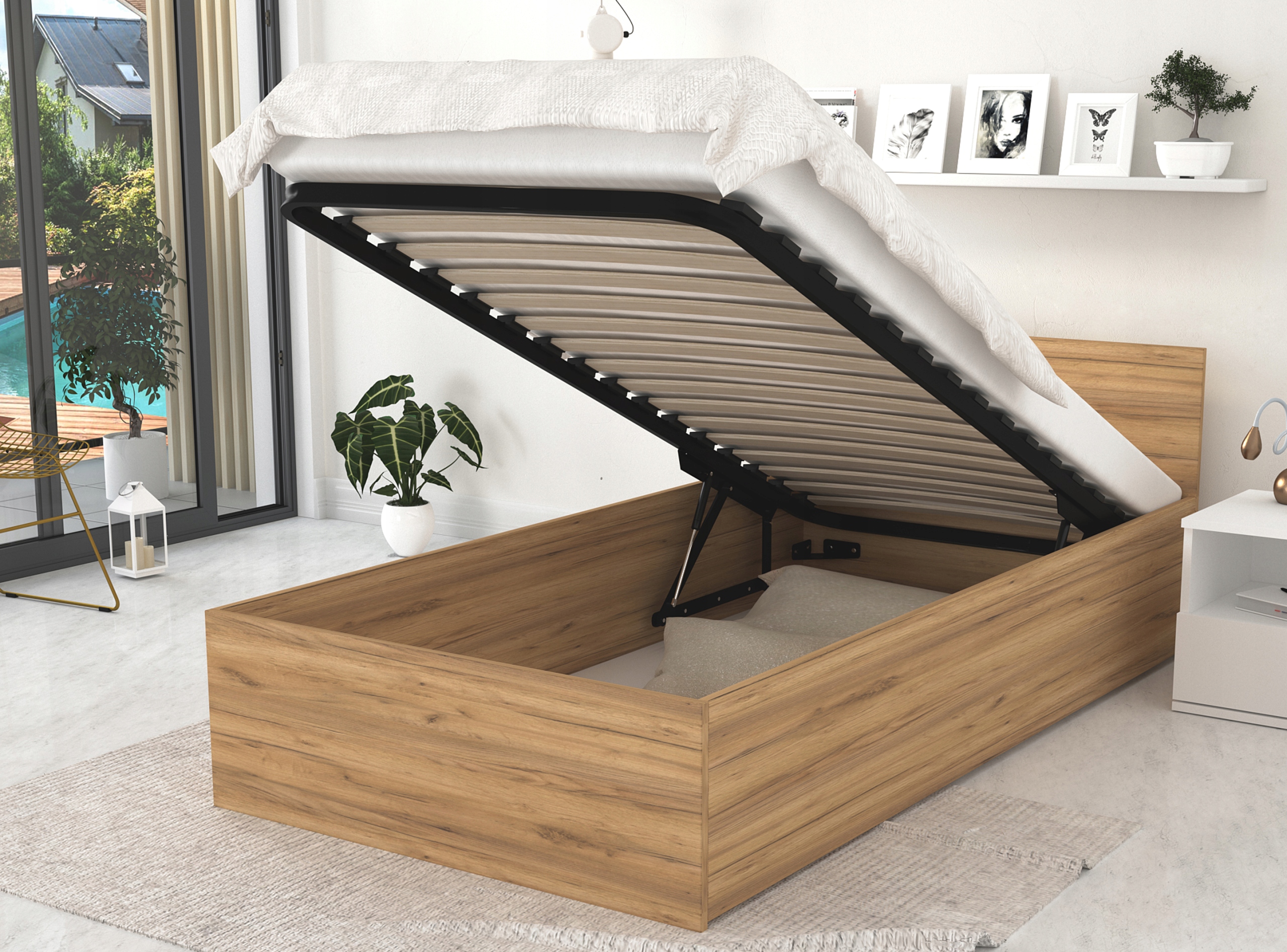 

Łóżko 90x200 stelaż metalowy materac Panama MM