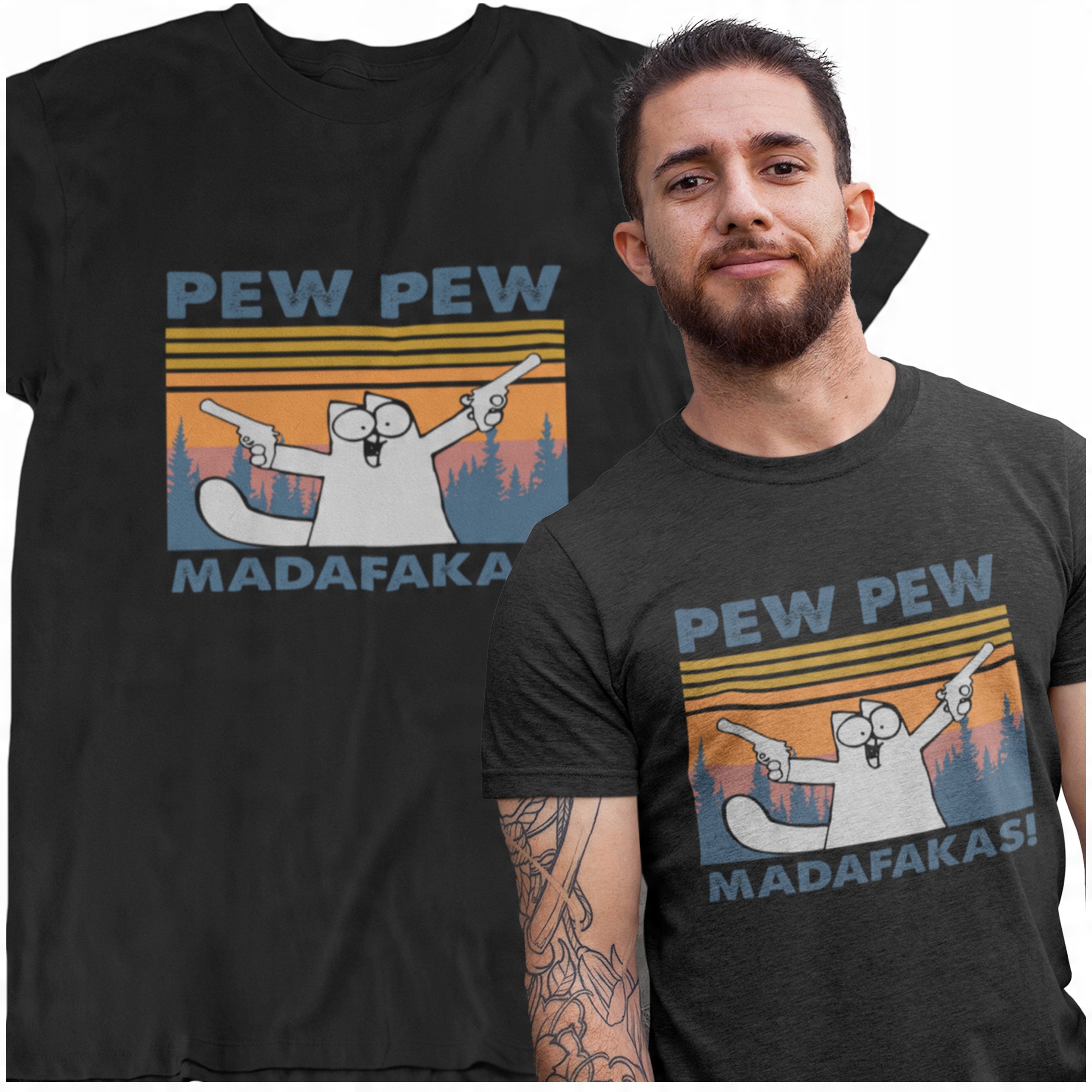 

Koszulka Męska Z Kotem Paw Paw Madafakers Kocur