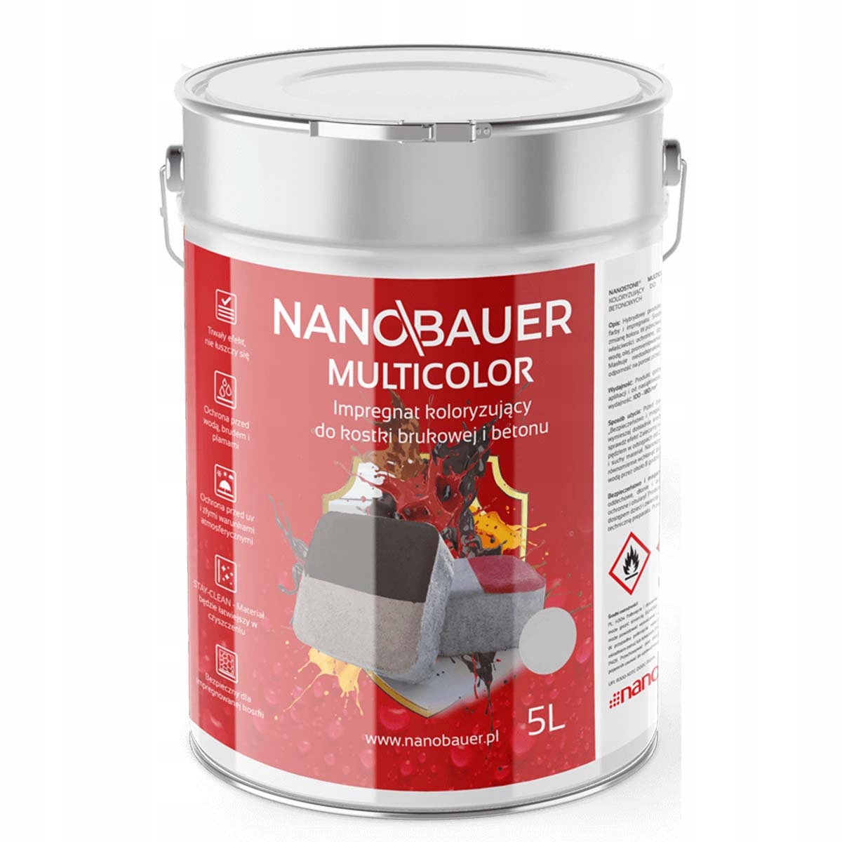 

Nanobauer impregnat koloryzujący bruk Czerwony 5L