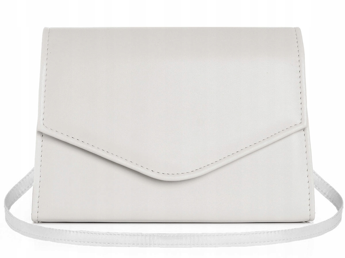 BIAŁA KOPERTÓWKA TOREBKA WIZYTOWA SOLOME S4 MAT TOREBKA WIECZOROWA NA PASKU