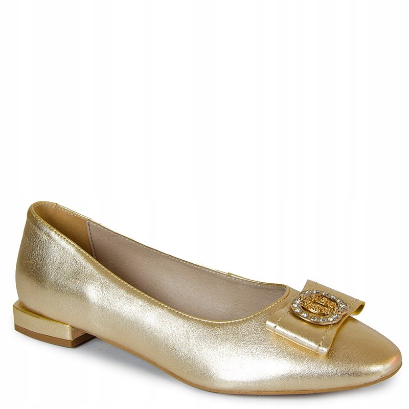 Chebello 4028 Zlaté Kožené Baleríny 40 Zlaté