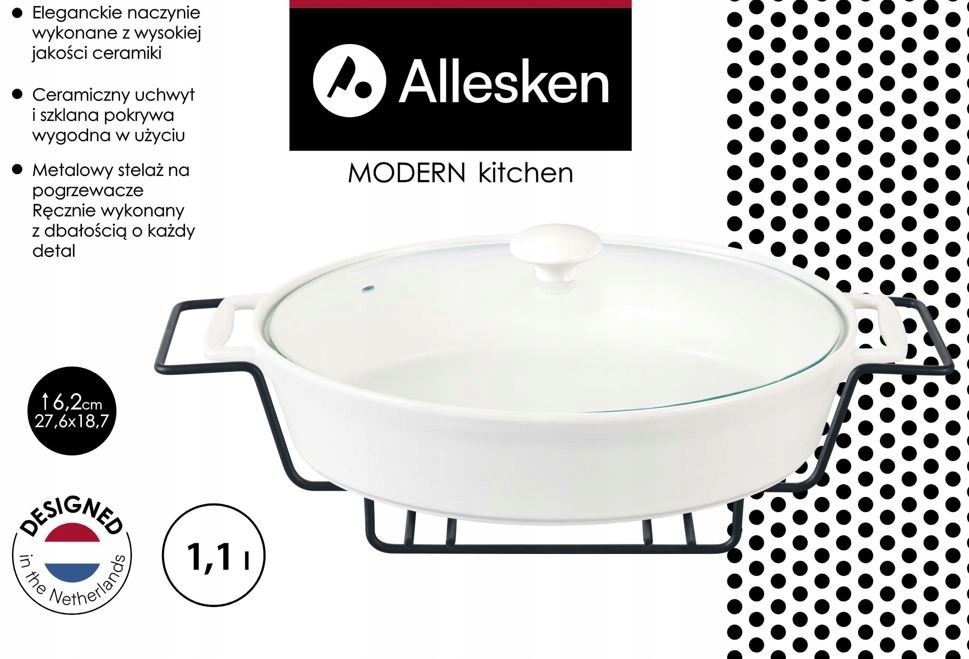 MODERN KITCHEN Naczynie z podgrzewaczem 1,1L 2x18,7xh6,2cm