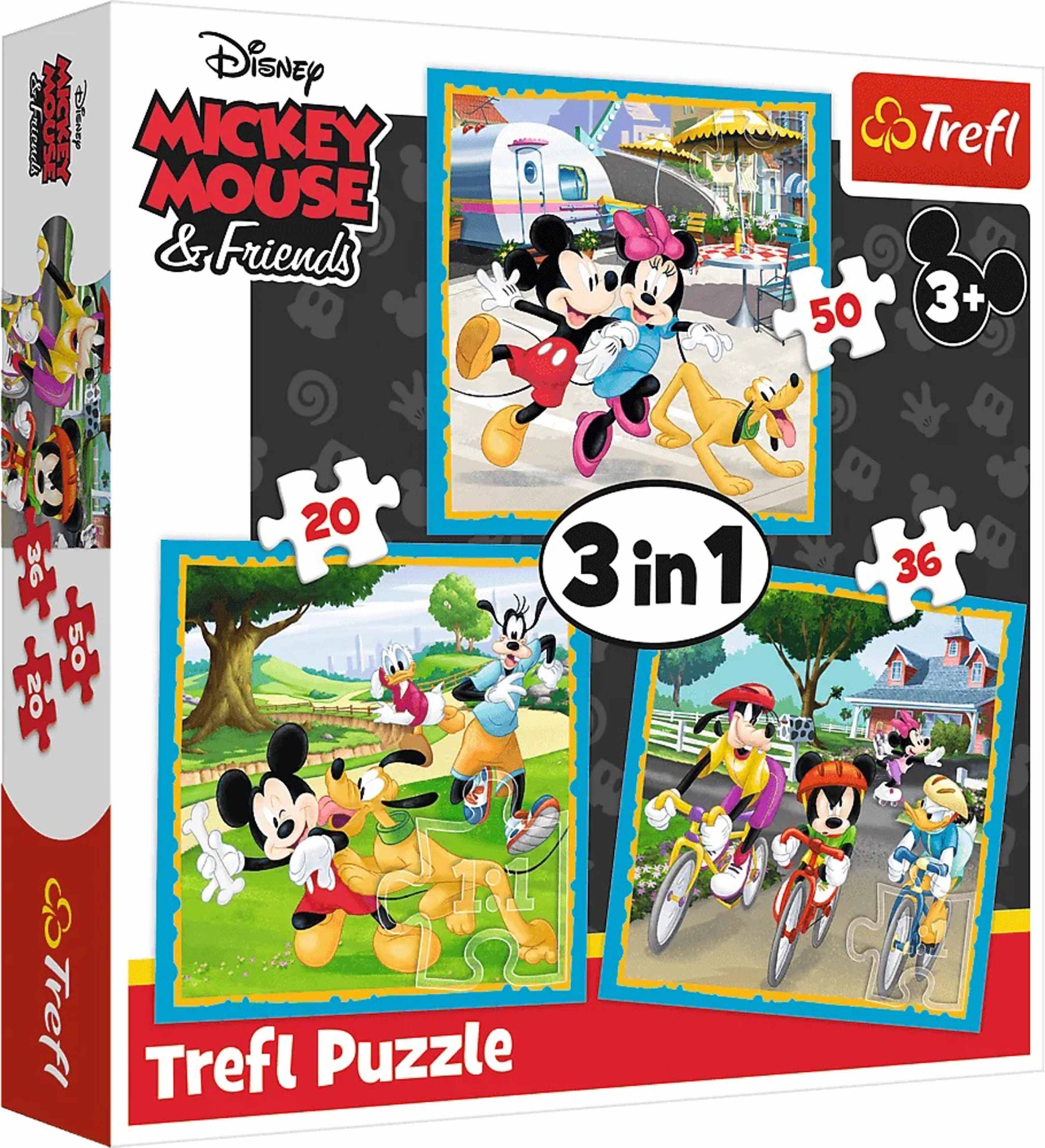 

Puzzle Dla Dzieci 3w1 Myszka Miki Mickey Disney 3+