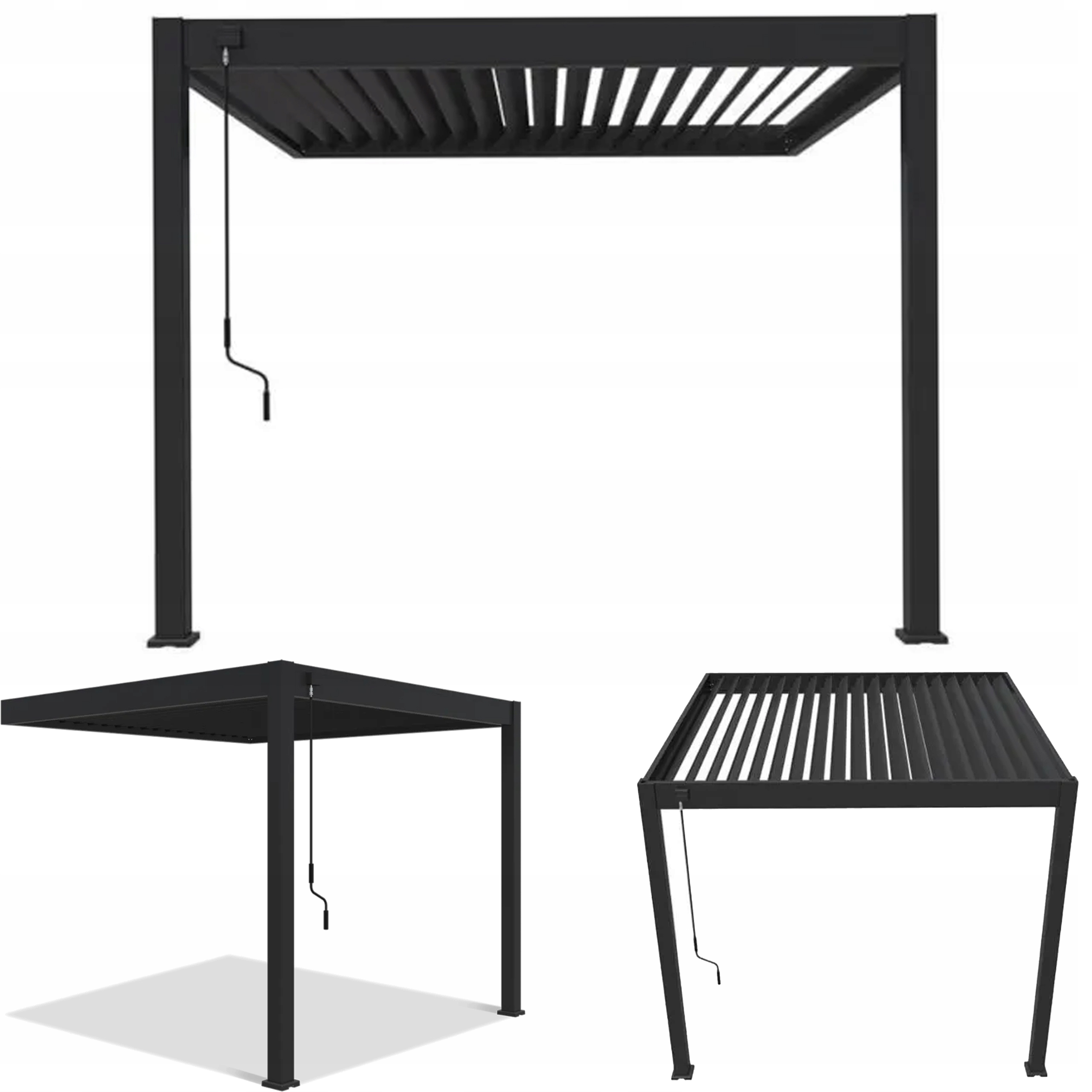 Pergola Aluminiowa Przyścienna na Taras Elegance Wall 3x3 Antracyt Gutroof