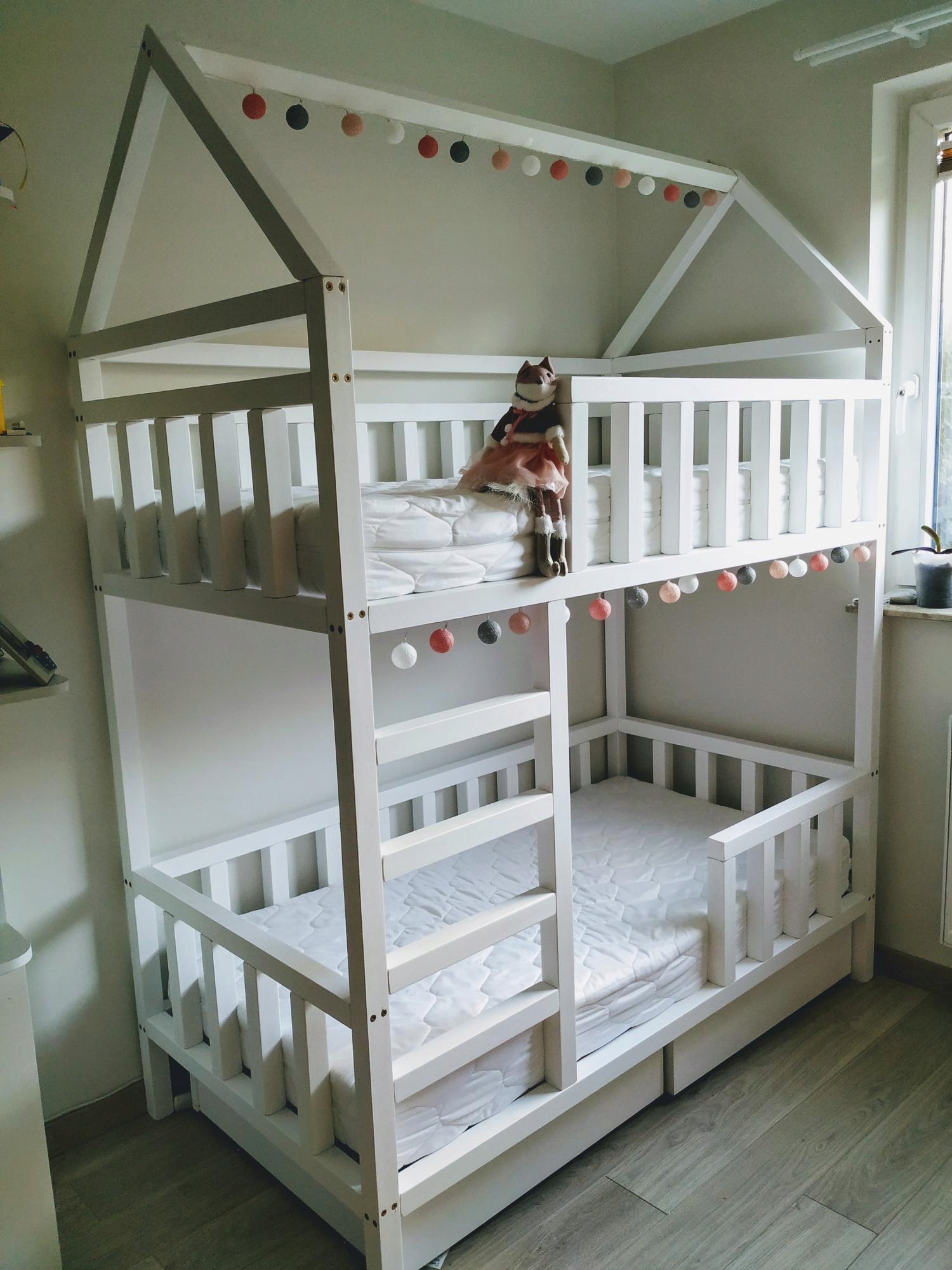 Двухъярусная кровать из сосны 80x160 ЗОСЯ+2 ящика