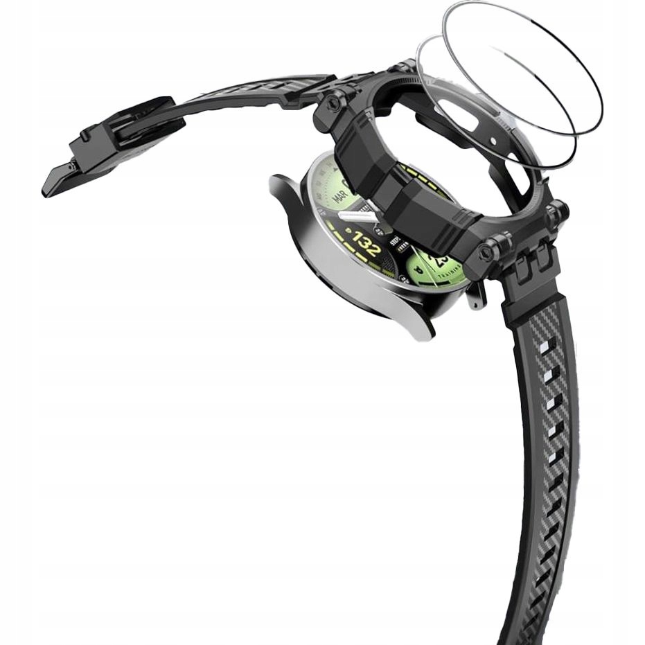 Pouzdro s páskem, tvrzené sklo Supcase pro Galaxy Watch 6/5/4 44 mm, pancéřové