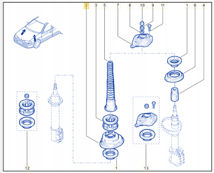 PODUSZKA AMORTYZATORA TALERZ RENAULT LAGUNA I MEGANE I SCENIC OE 7700834874 Stan opakowania oryginalne