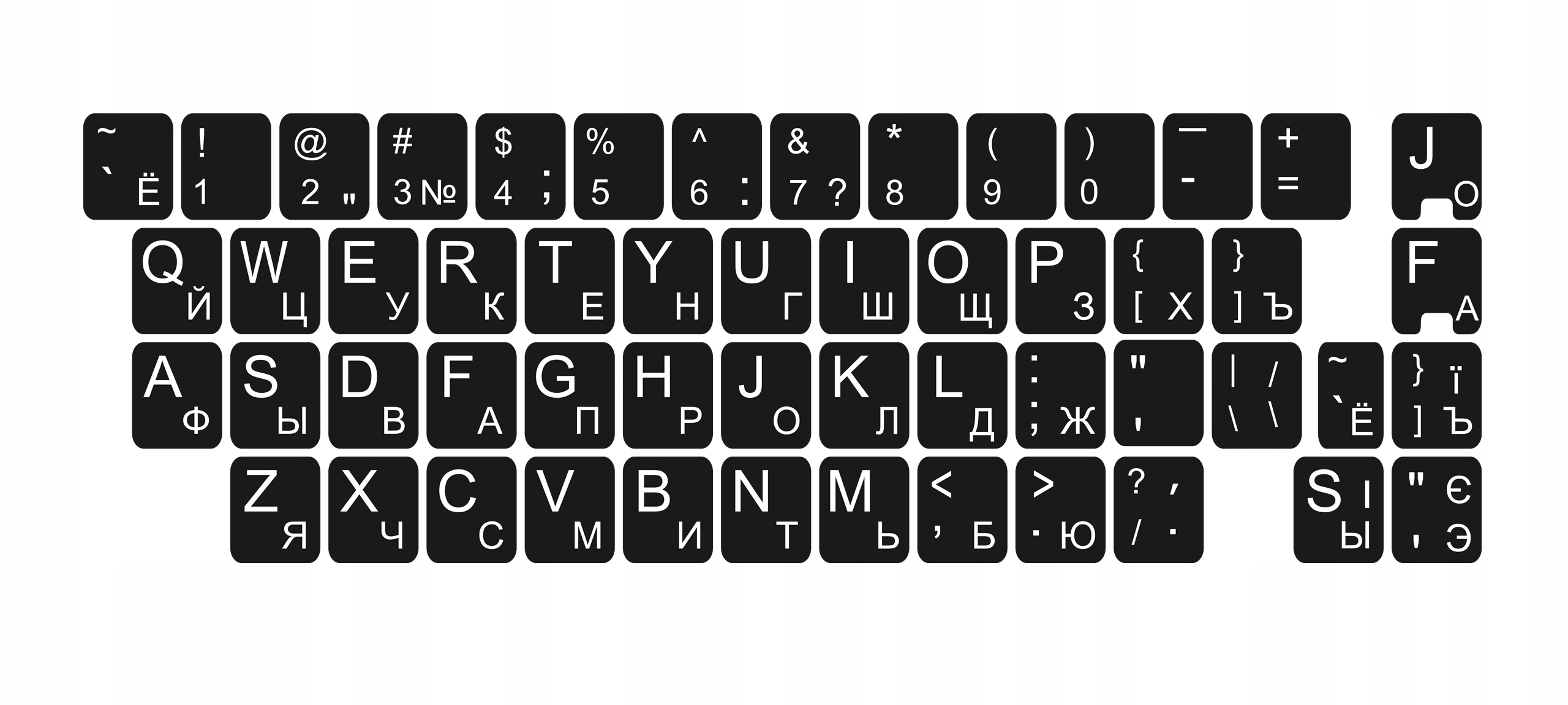 

Naklejki na klawiaturę Qwerty Cyrylica Ukraińska