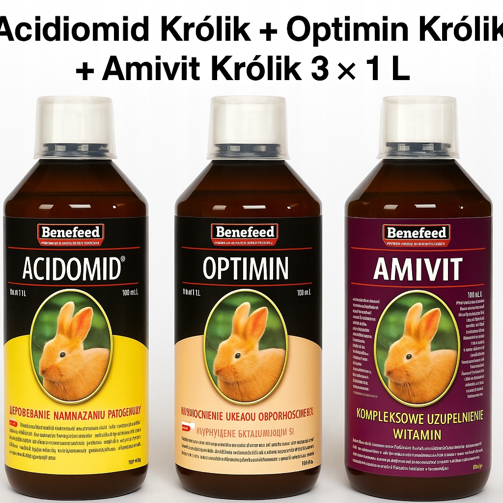 Acidomid Králík Optimin Králík Amivit Králík 3×1 L Vitamíny, Imunita