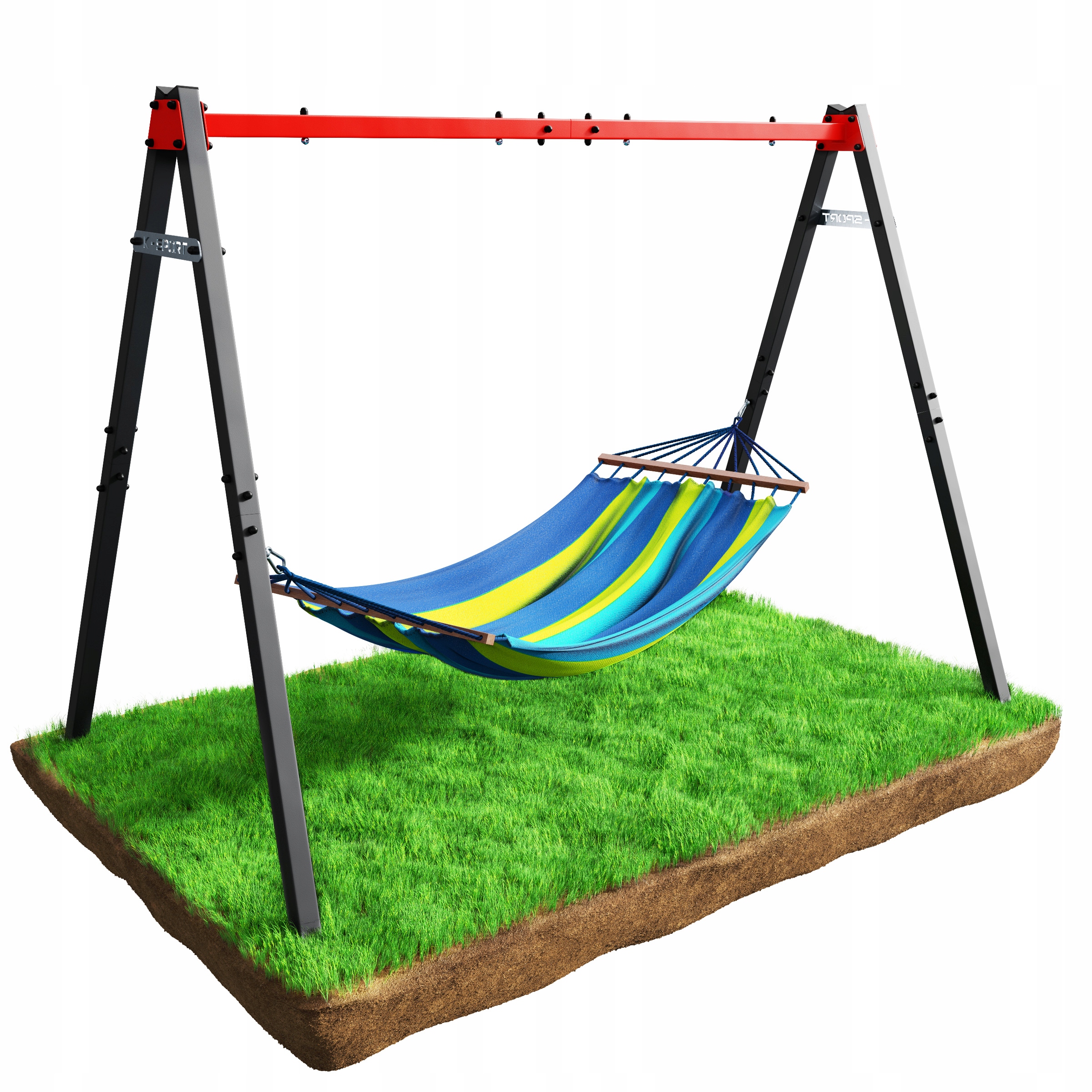 HUŚTAWKA podwójna metalowa dla DZIECI Ogrodowa STELAŻ na BOCIANIE GNIAZDO Szerokość siedziska 100 cm