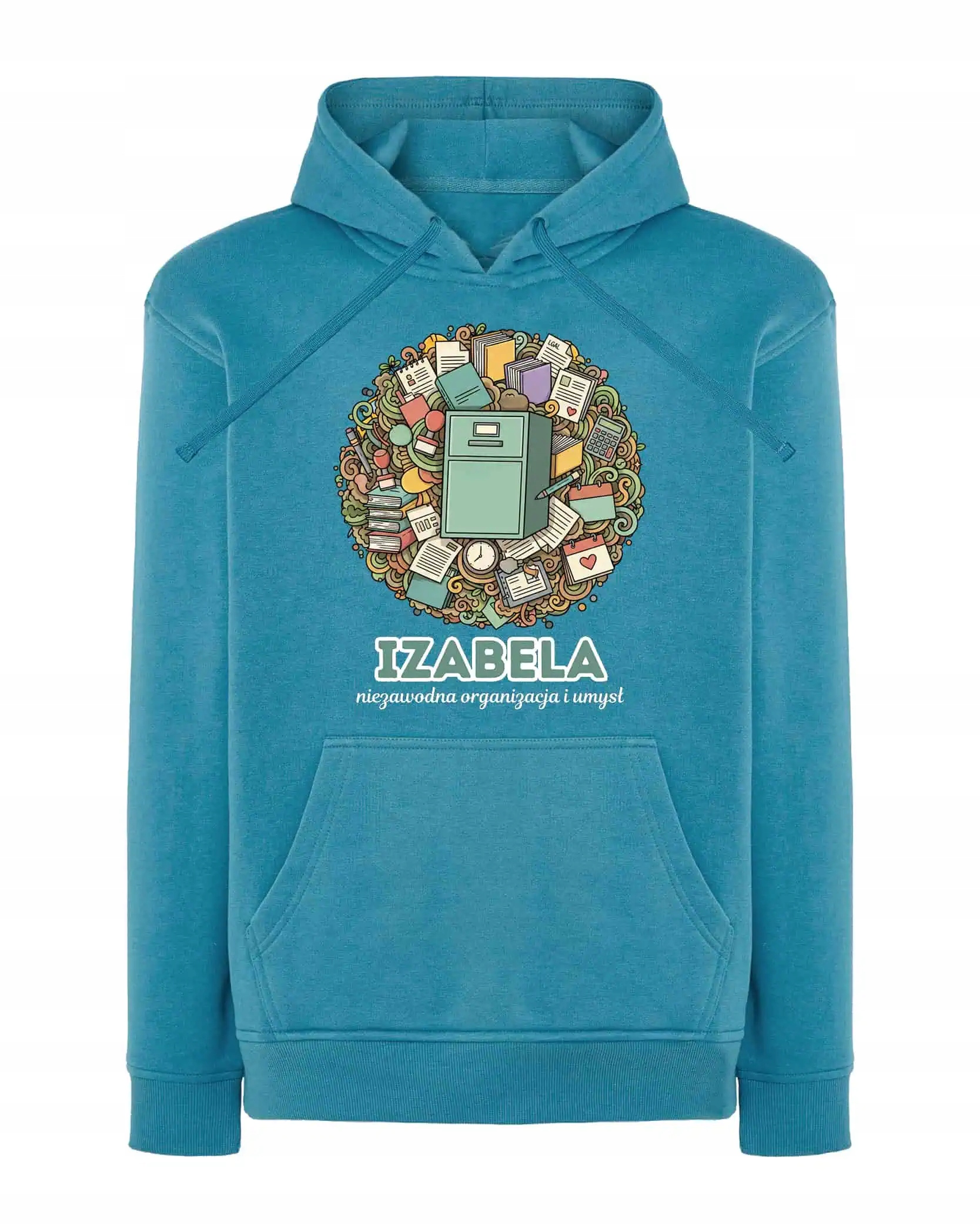 Mikina s kapucí Pracovník kanceláře personalizovaná modrá XL