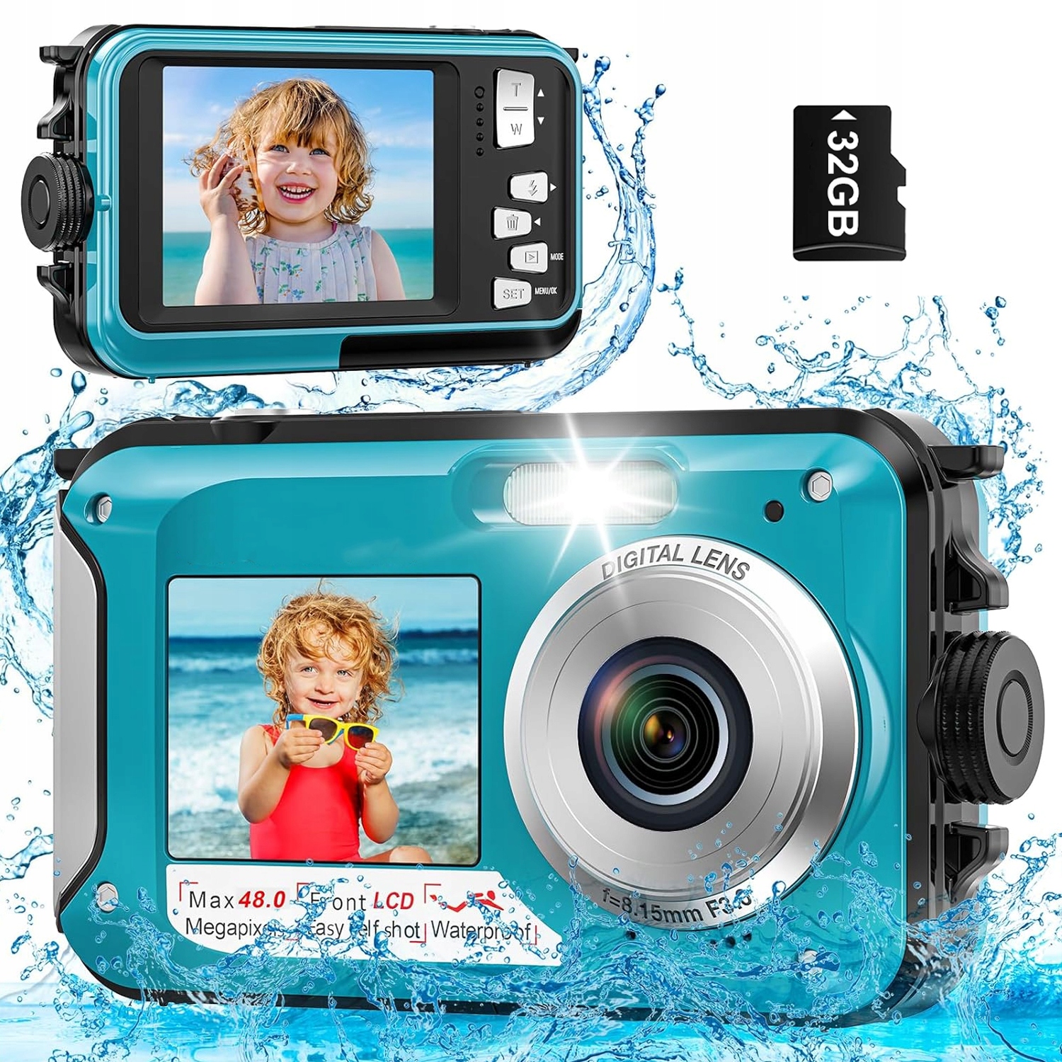 Fotoaparát 48 Mp 2.7K Digitální Podvodní Kamera Vodotěsná Selfie