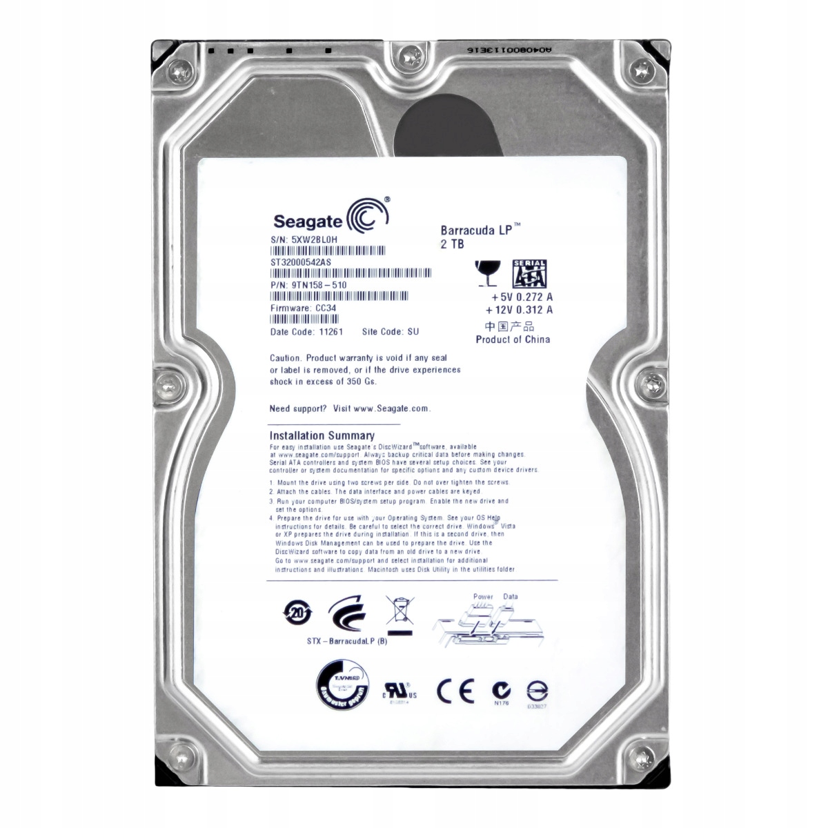 Seagate Barracuda Lp 2TB 5.9K 32MB Sata II 3.5'' ST32000542AS
