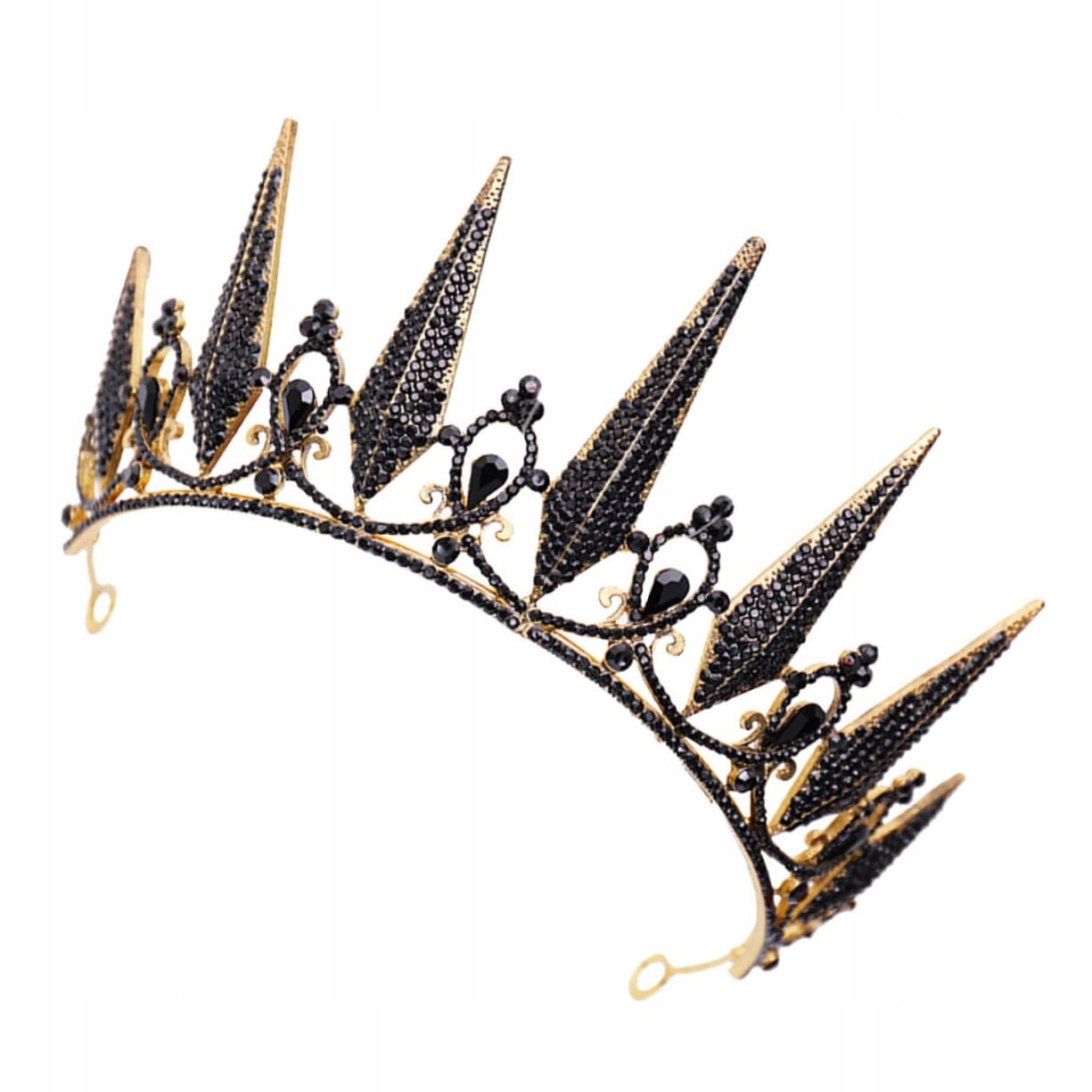 Tiára Koruna s krystaly Diadém princezny černá
