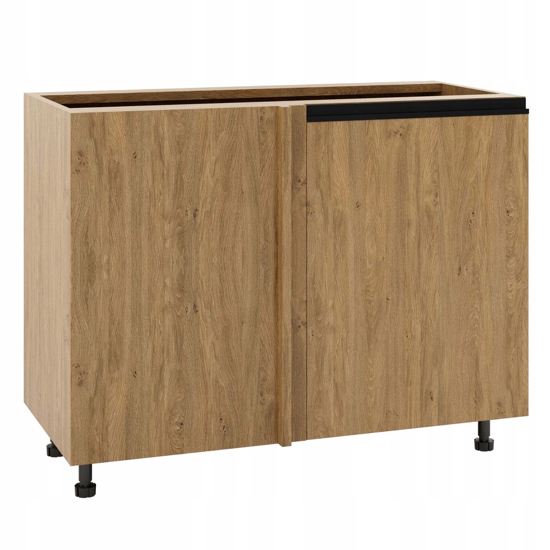 Rohová skříňka 105 Tal dub kamenný lišta černá