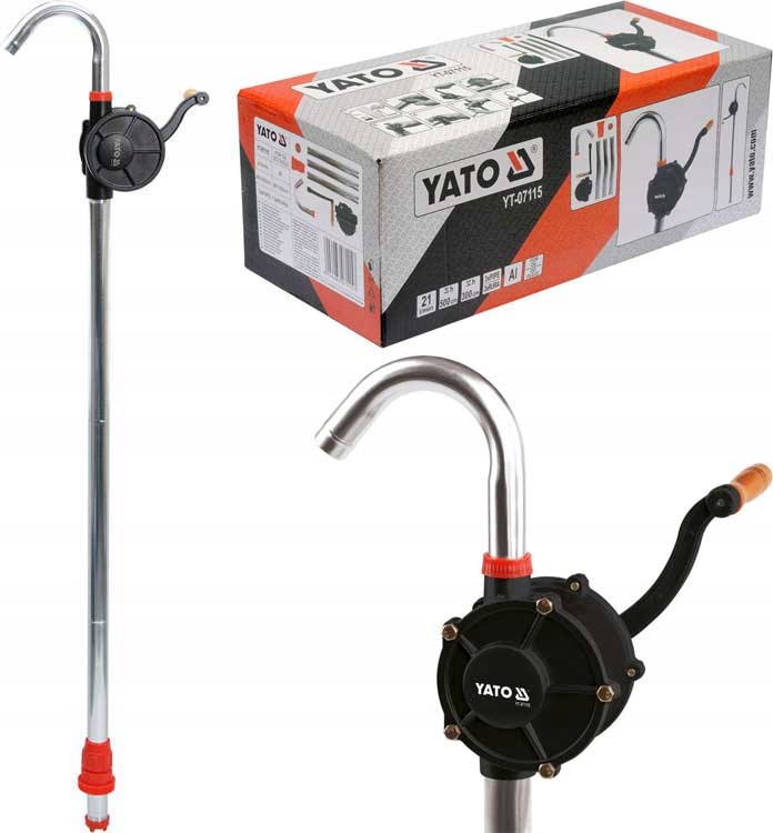 YATO POMPA POMPKA PALIWA OLEJU KORBĘ RĘCZNA BECZKI ALUMINIOWA 21L/min