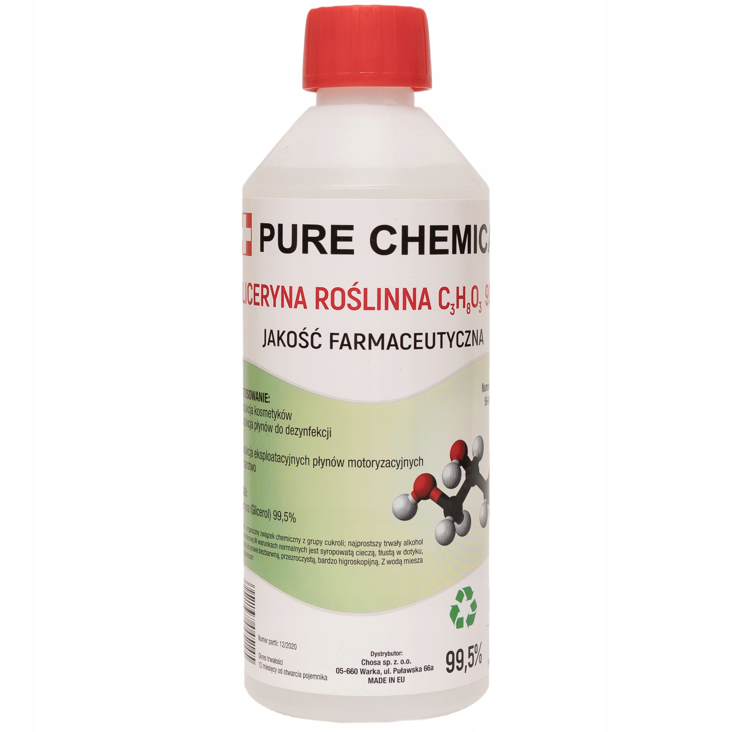 

Gliceryna roślinna Farmeceutyczna min.99,5% 500ml