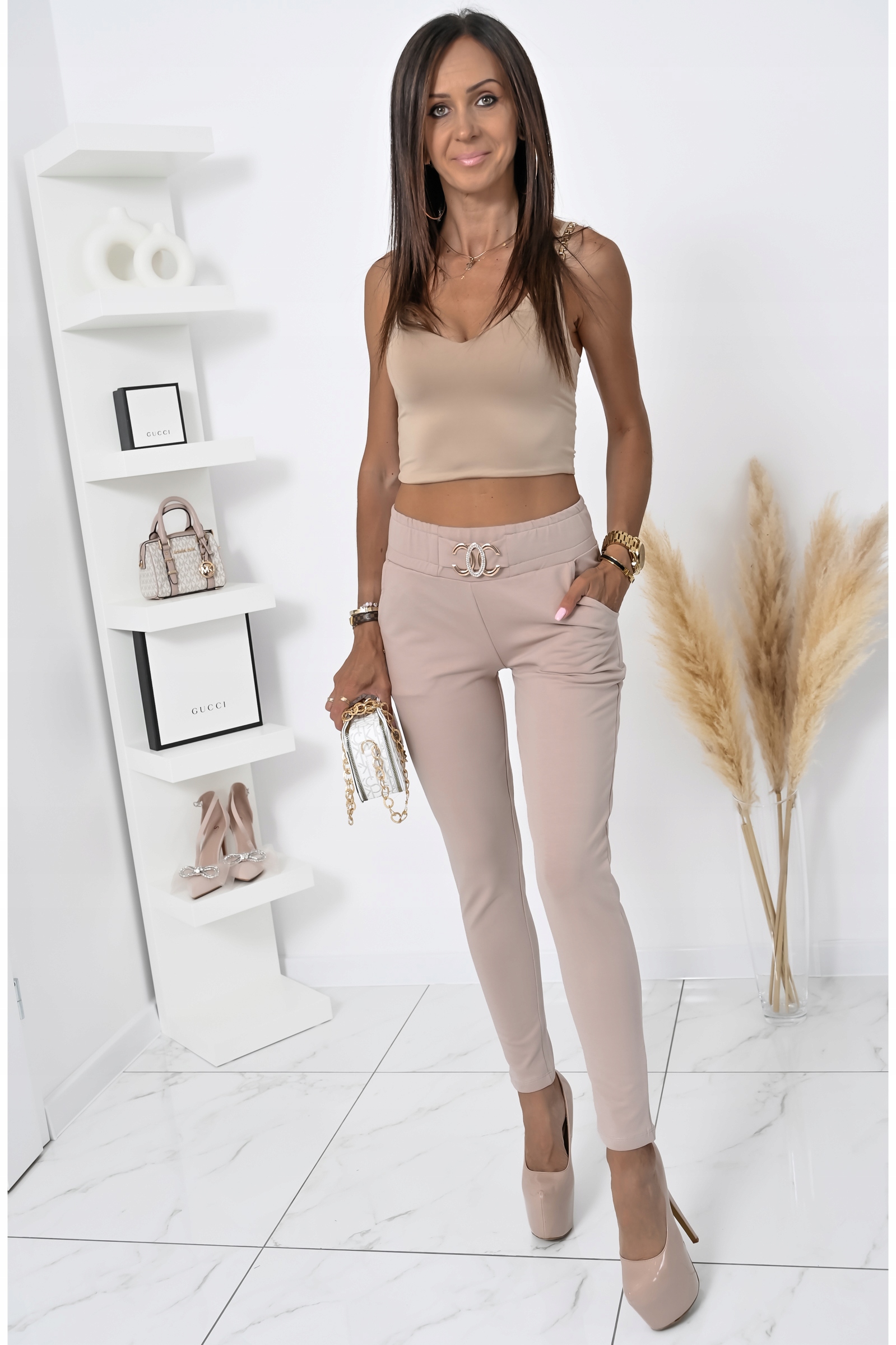 ELEGANCKIE STYLOWE SPODNIE DRESOWE NYLAH! WZ.1 XL Model NYLAH