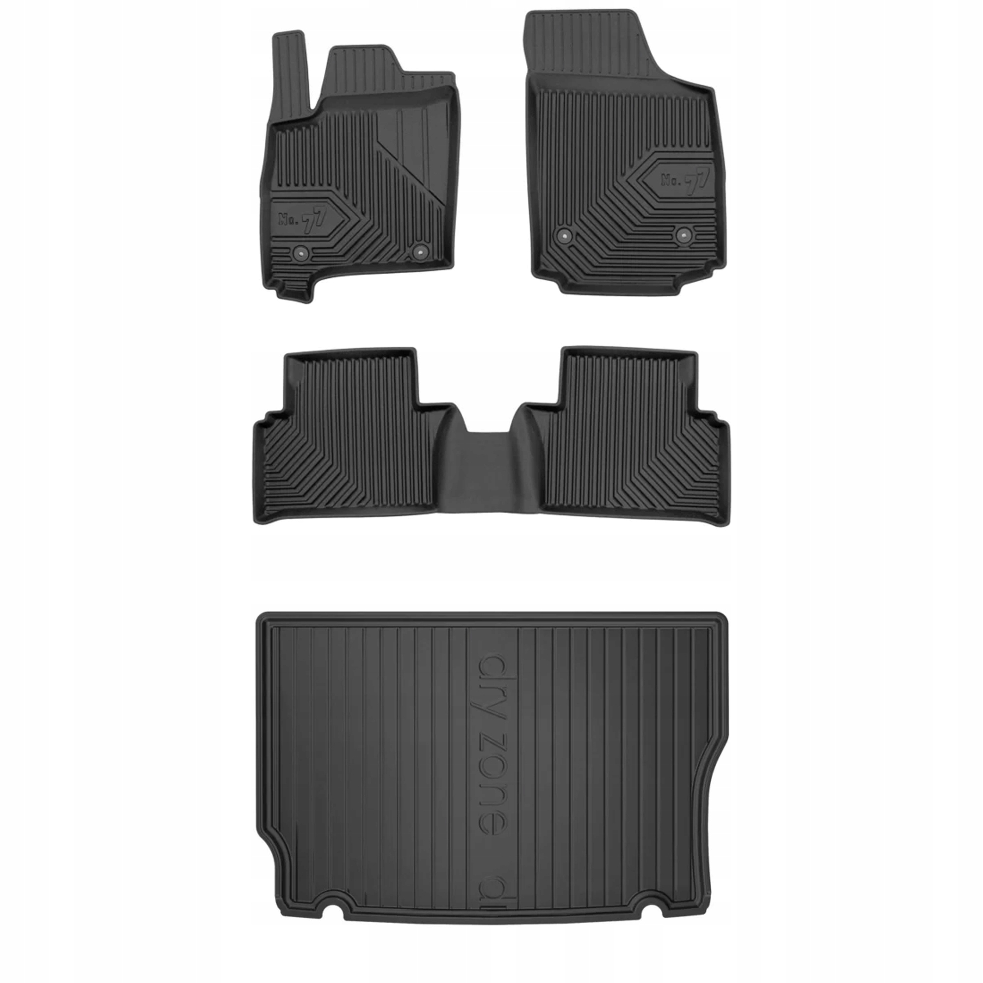 Gumová sada kobercov a rohoží Opel Meriva A 2003-2010 bez nastaviteľnej výšky