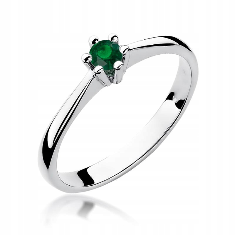Prstýnek z bílého zlata se smaragdem r25