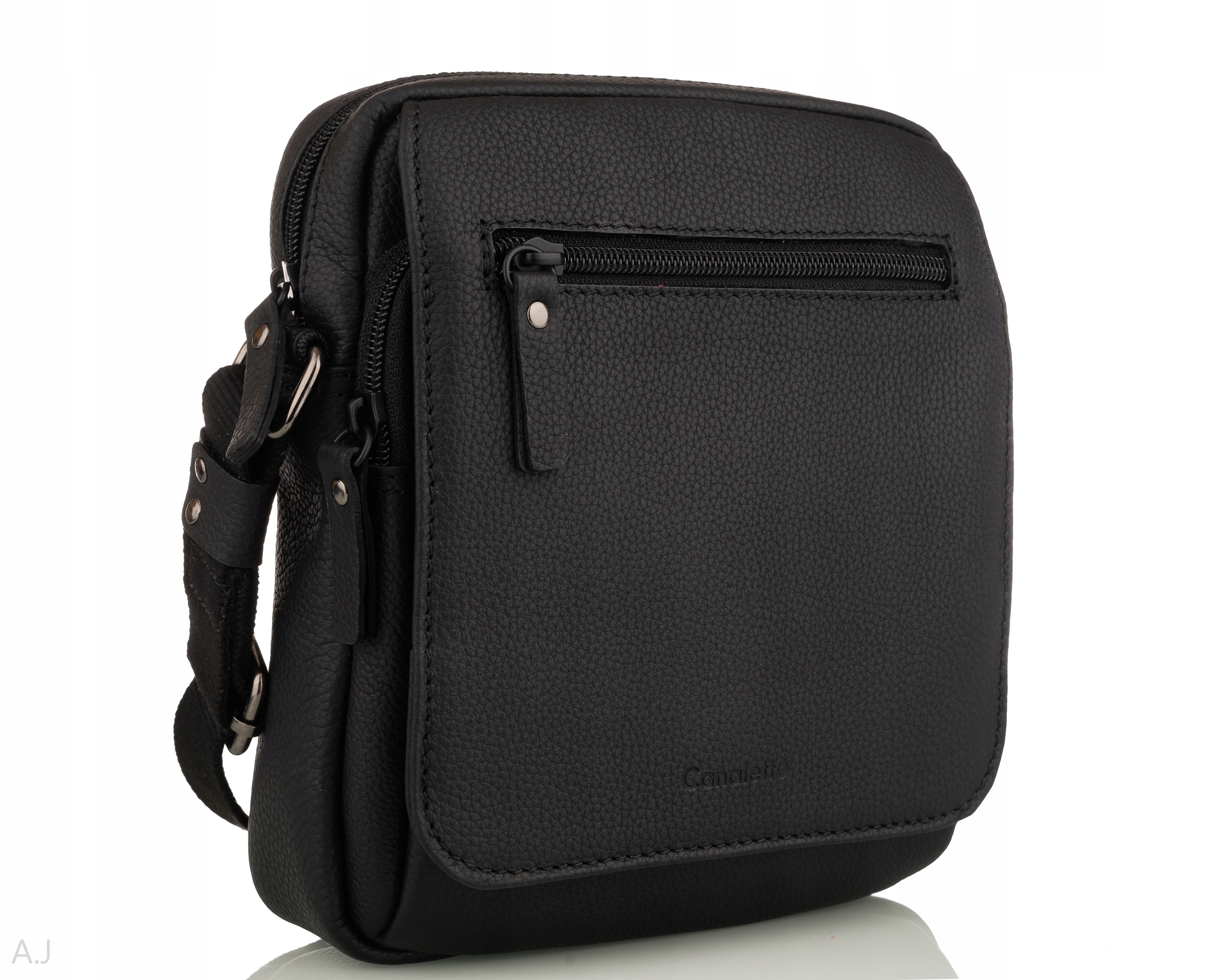 Kabelka Přes Rameno pánská kožená taška z přírodní kůže crossbody černá