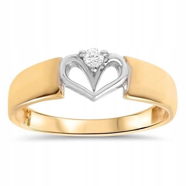 

Złoty pierścionek 585 Serce Brylant 0,04 ct