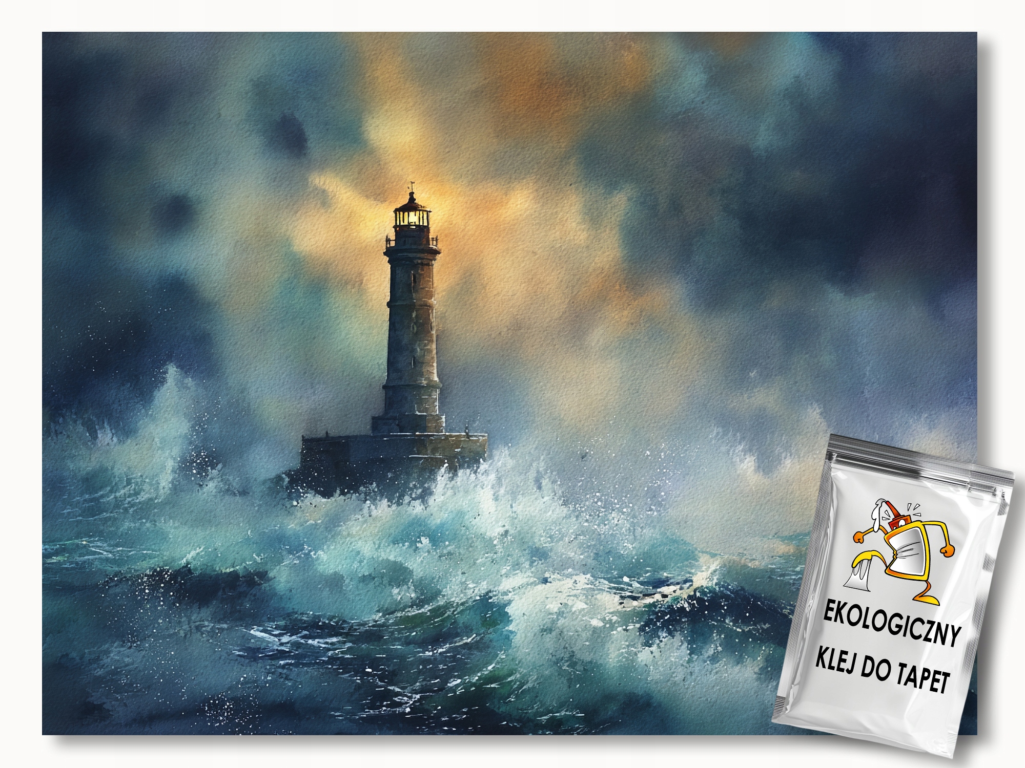 Fototapeta Flizelina Pejzaž Burza More Vlny Búrka Lampáš 312x219 130g