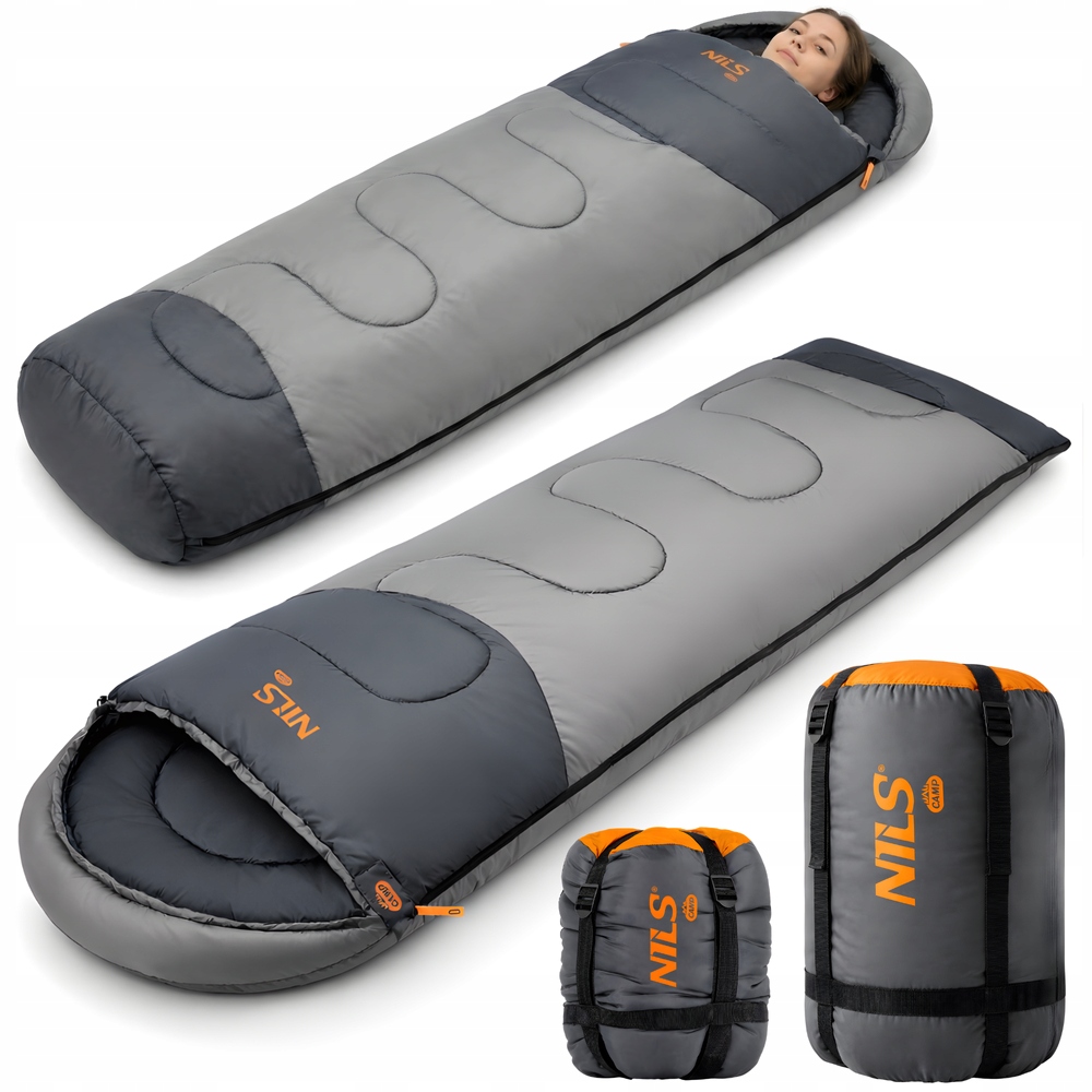 Śpiwór Turystyczny Ciepły Mumia Lekki Z Kapturem Pod Namiot Duży 215x75 cm