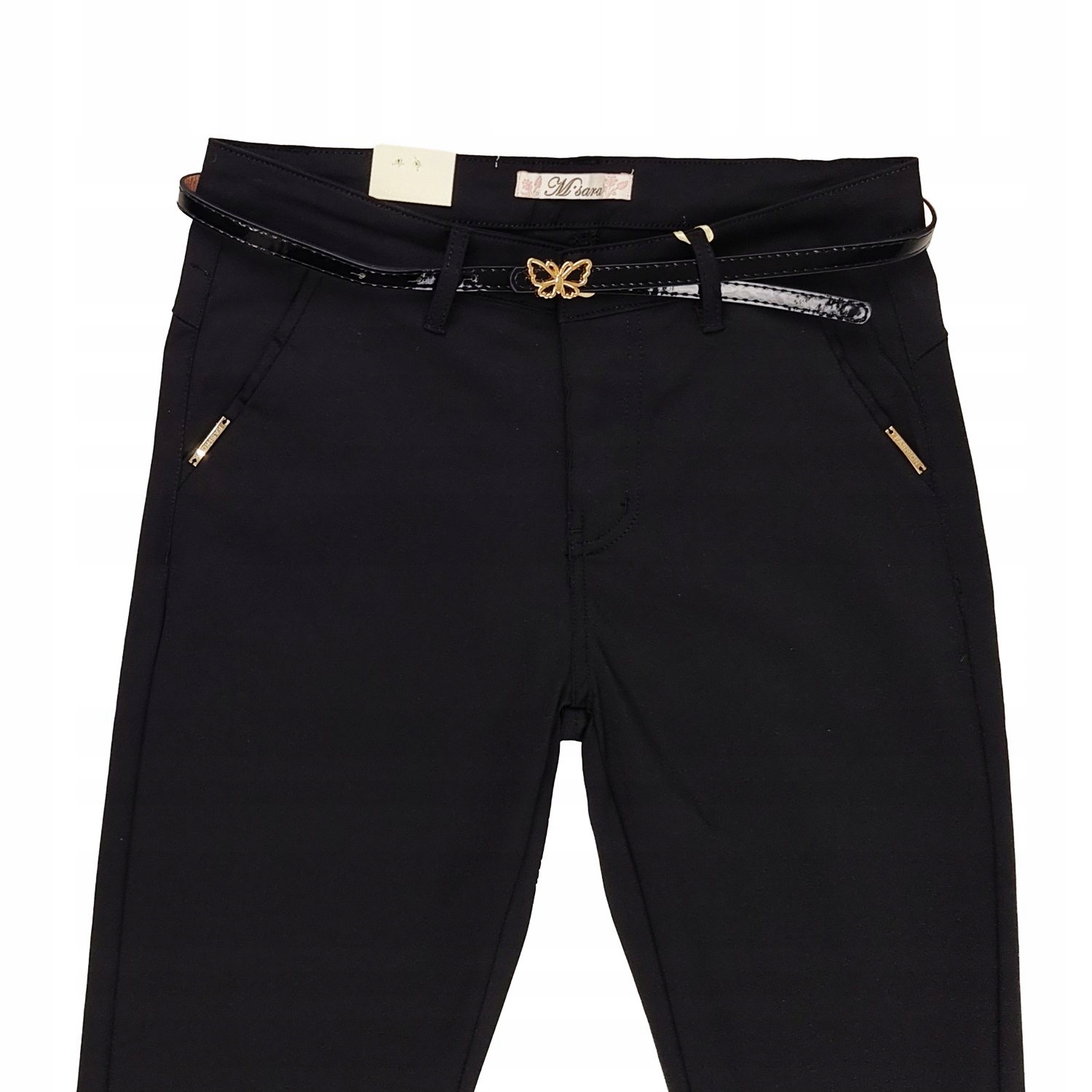 M.Sara spodnie damskie cygaretki 7/8 czarny rozmiar 50