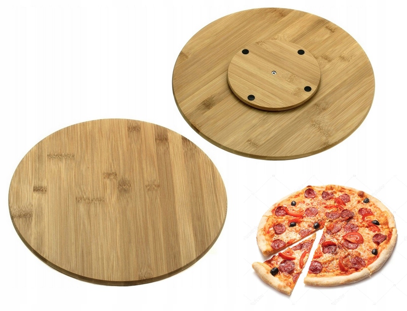 

Deska Bambusowa 35cm do Przekąsek Pizzy Obrotowa