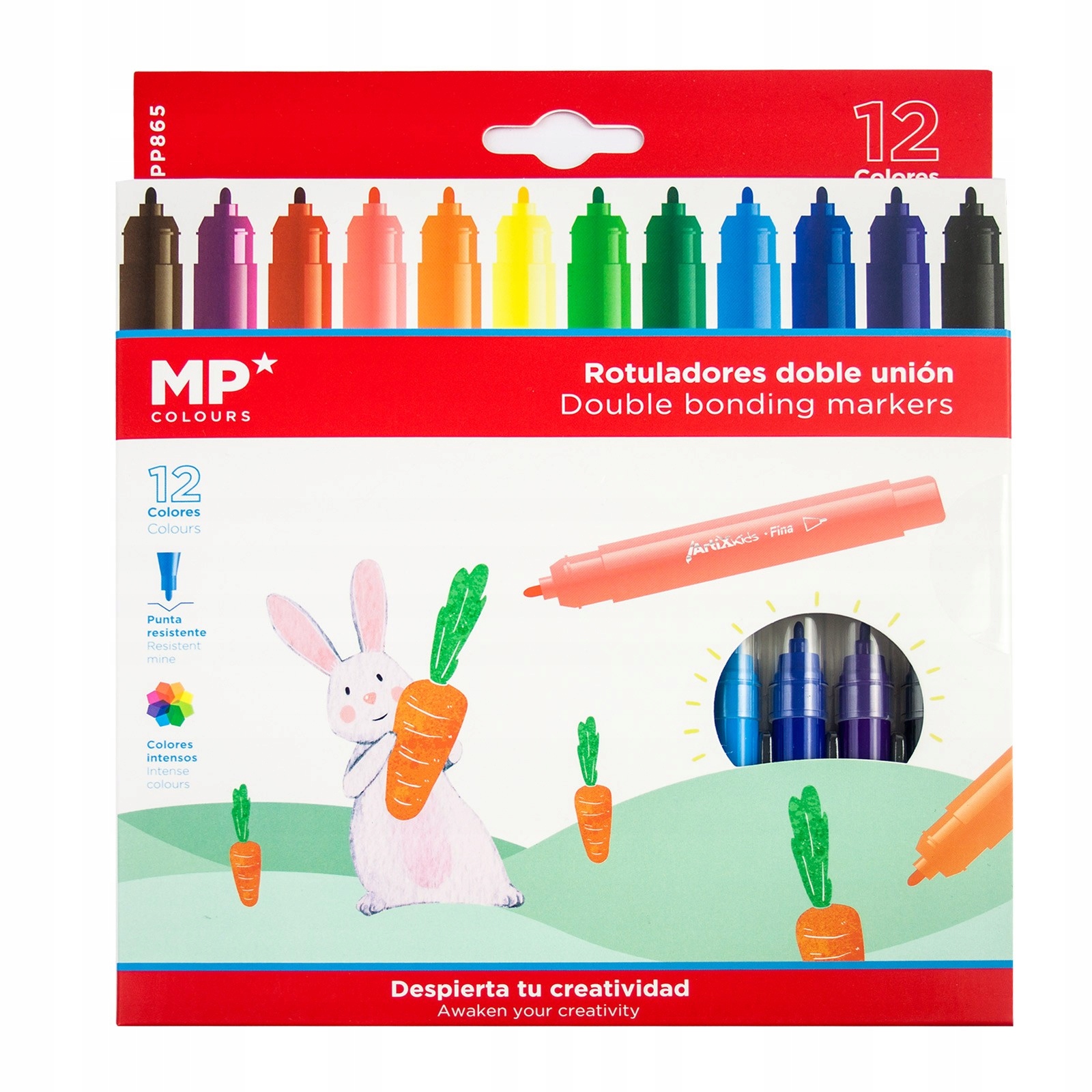 DUO FLAMASTRY PISAKI PODWÓJNE 12 KOLORÓW 2w1 Bohater brak