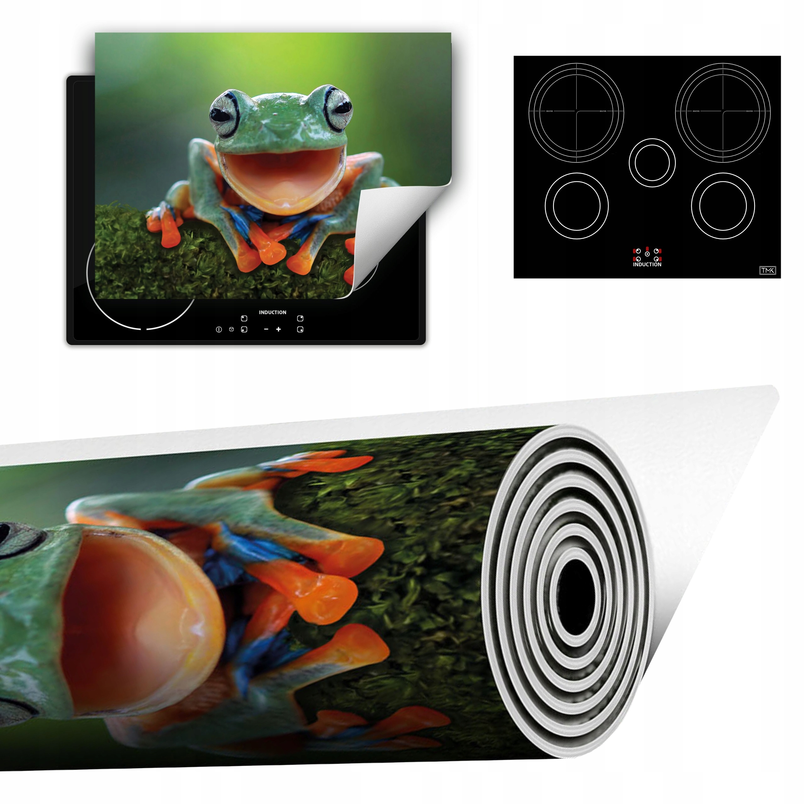 Vinylová Podložka Do Kuchyně Více Místa 70x52 zelená žába