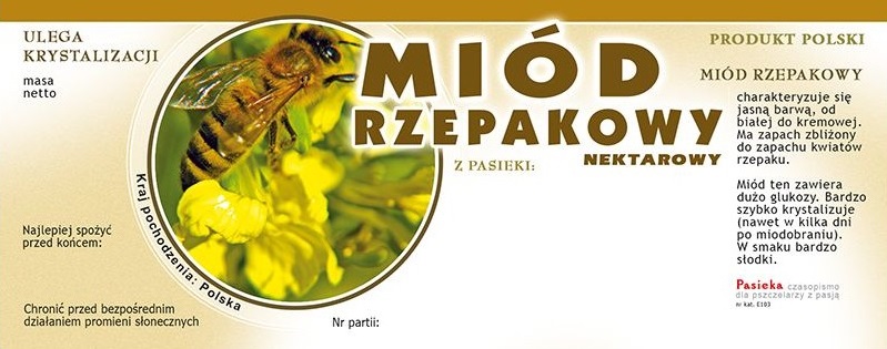 

Etykiety klejące Miód Rzepakowy z kółkiem 100szt