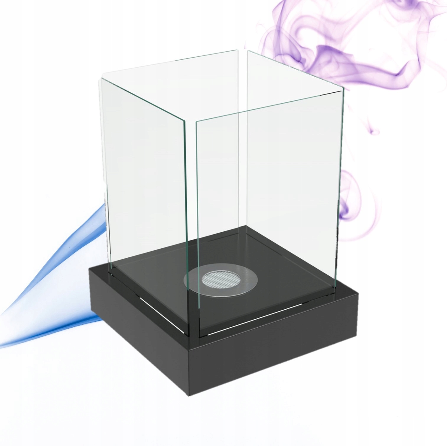 Volně stojící biokrb na balkon terasu Tango 4 černý vysoký