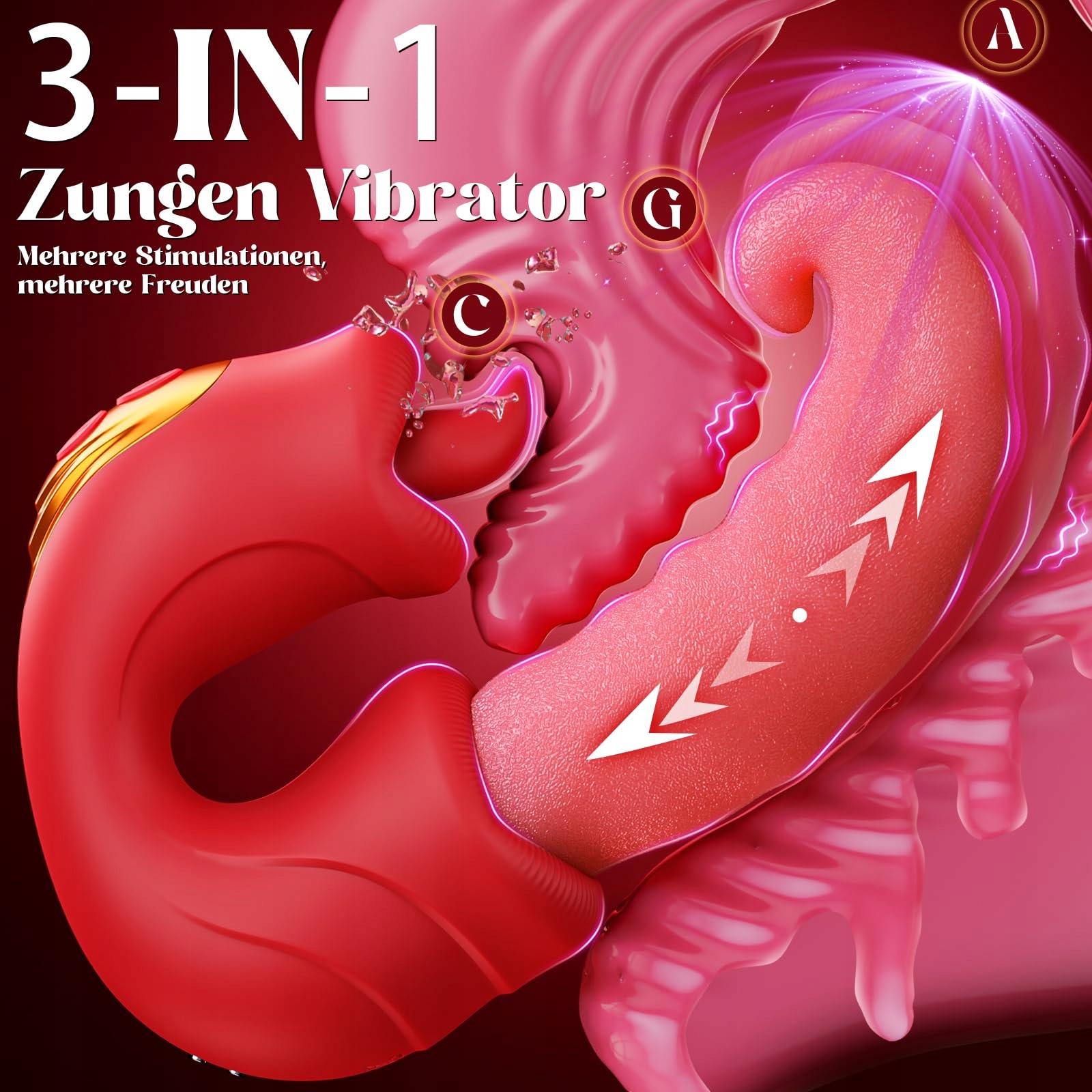 GLANVOO Wibrator Z Językiem Dla Kobiet Klitoris Stymulator 10 Trybów — miniatura 2