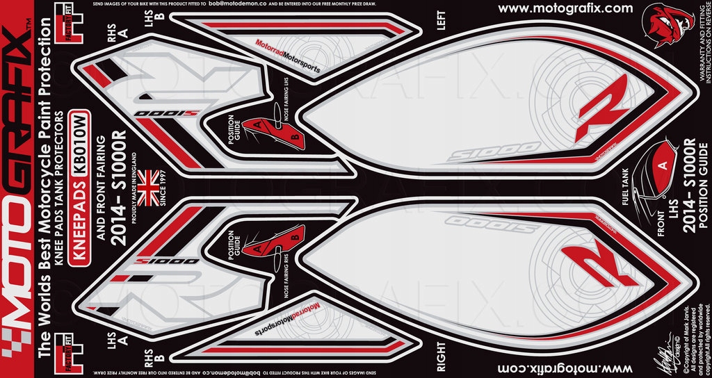 БОКОВОЙ И ПЕРЕДНИЙ ШПОН BMW S1000R 2014-2015