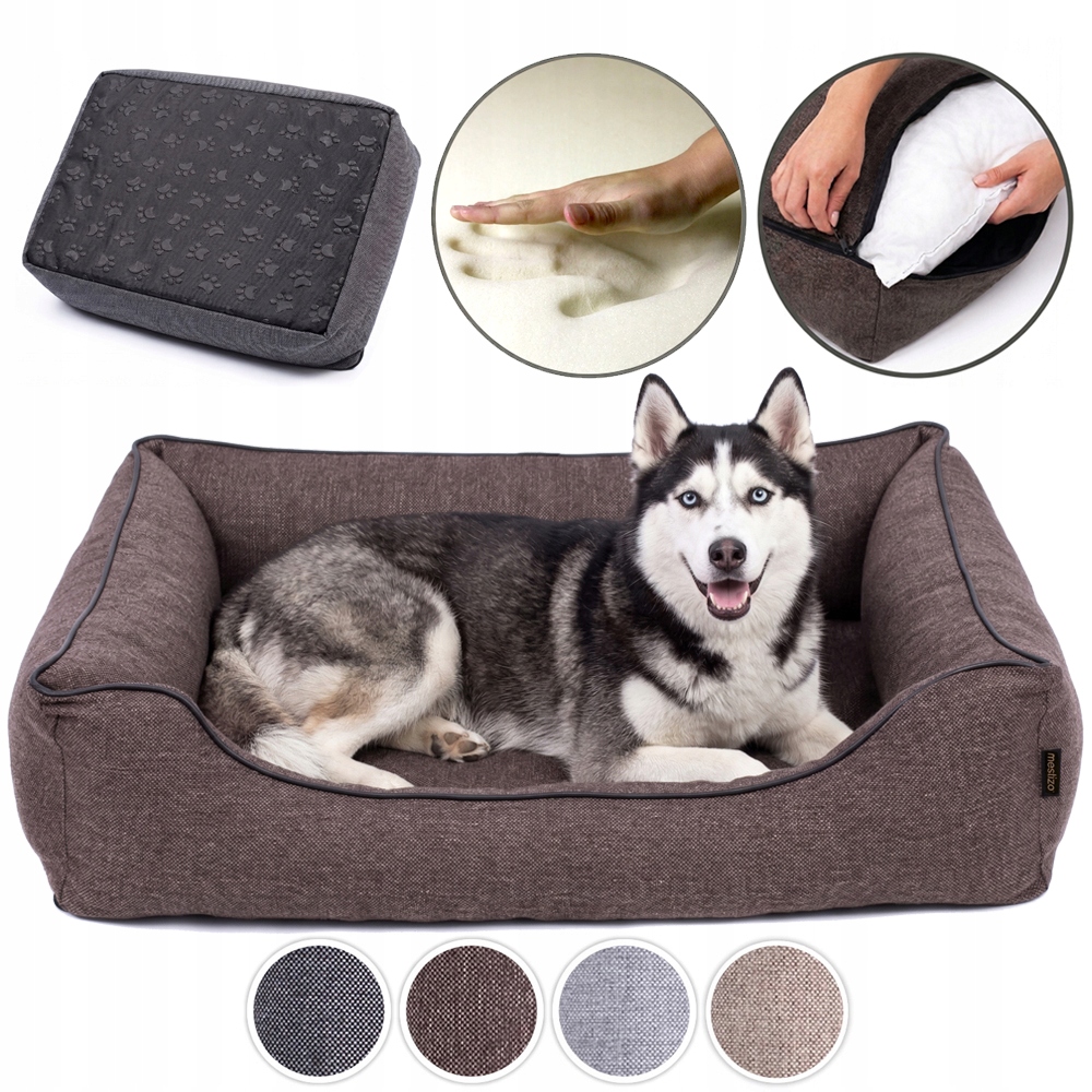 Legowisko dla psa Sofa Ma Ortopedyczne 100x75 brąz/czarny Produkt Pl