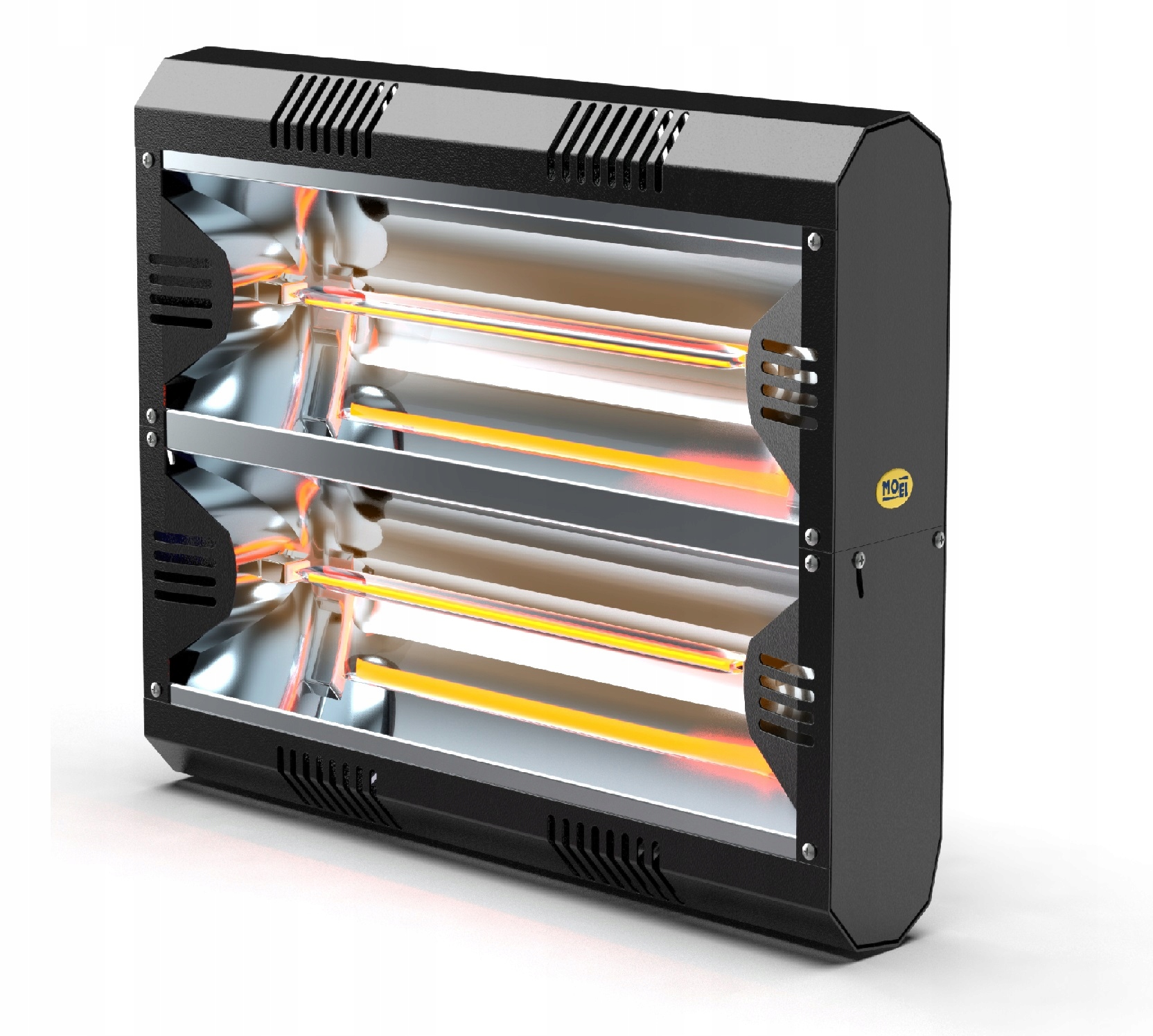 Žiarič na stenu, priemyselný, čierny, 4 kW, IP55