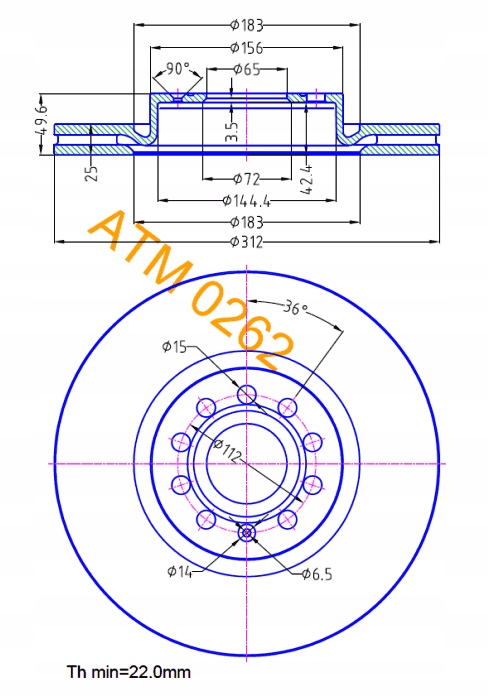 Tarcza MIKODA TUNING VW PASSAT B6 2005-2011r PRZÓD Strona zabudowy przód