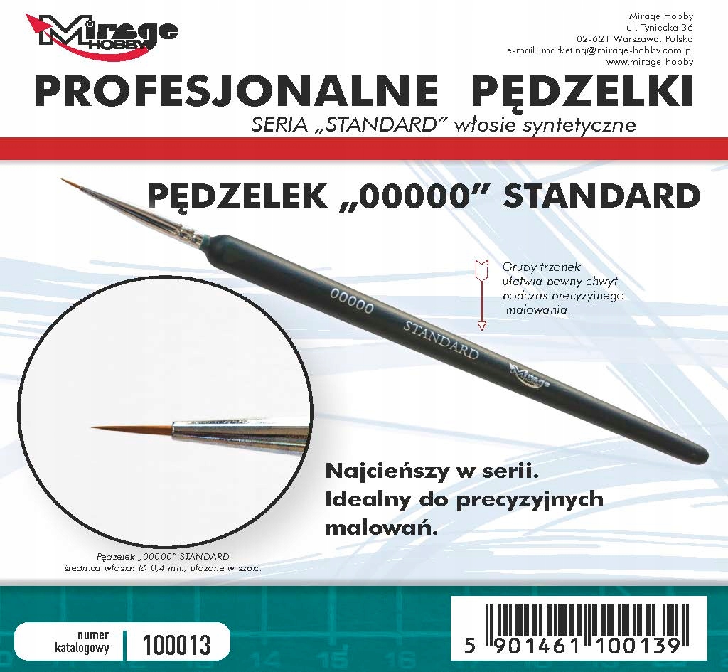 

Pędzel Mirage 100013 Standard nr 5/0 (włosie synte