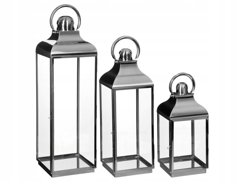 Dekoratívne lampáš, lampáš, svietnik, kov, súprava 3