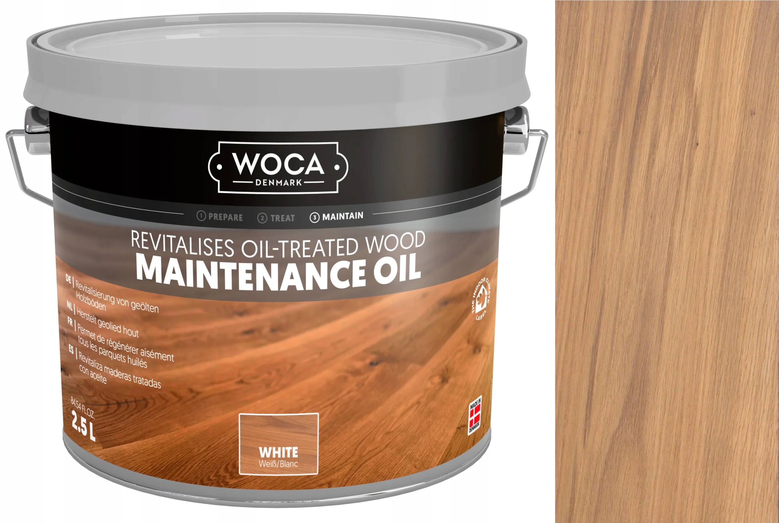 Woca Maintenance Oil White 2,50L bílý olej pro péči o světlé dřevo