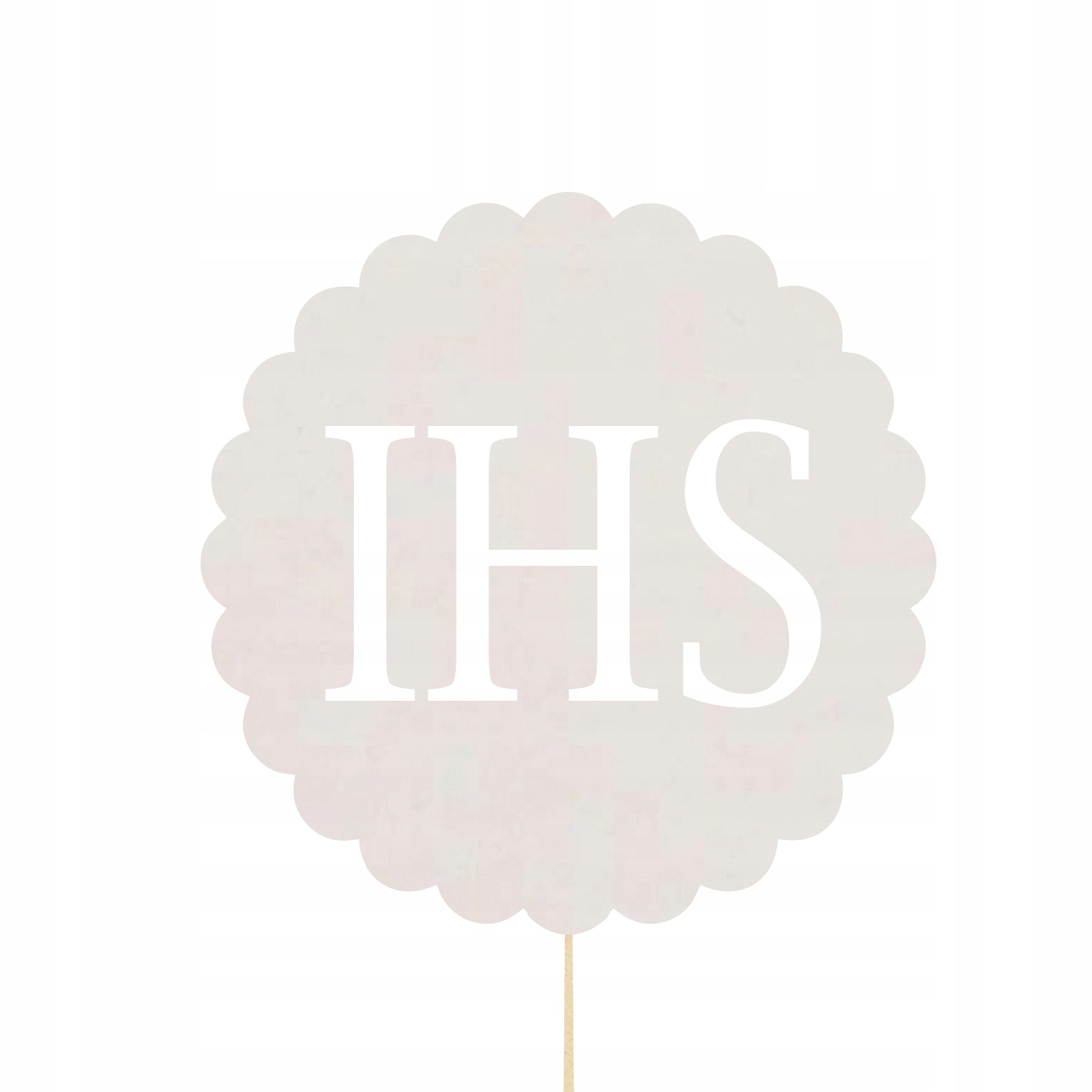 Topper Hostia IHS, dekoracja na tort na Komunię Świętą pik napis, 22 cm