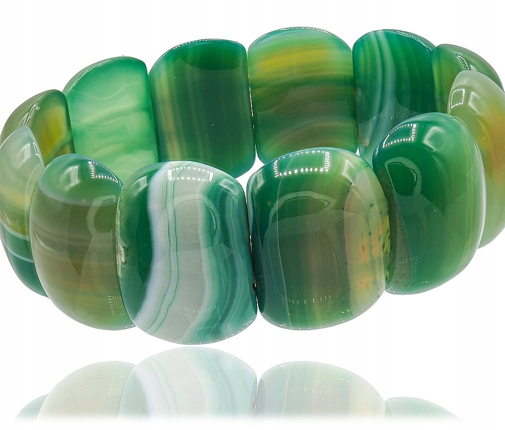 Zelený Achát, Krásný Přírodní Náramek